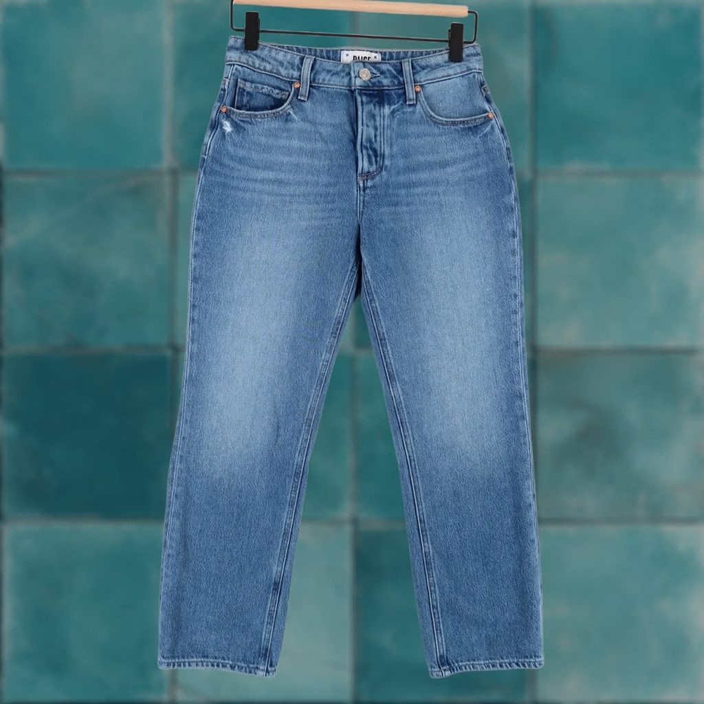 Paige Paige Jeans Womens Blue Straight Leg Button Fly 24 Coastline Size 42" / US 20 - 1 Thumbnail