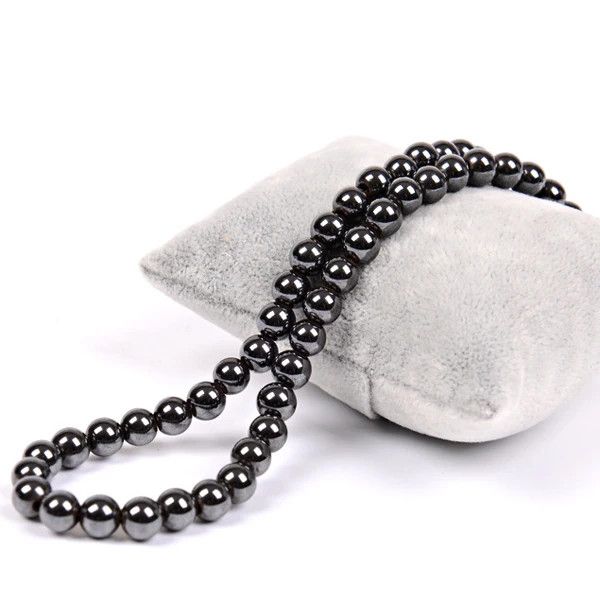 Jewelry 8MM Black Beaded Necklace Size ONE SIZE - 2 Thumbnail