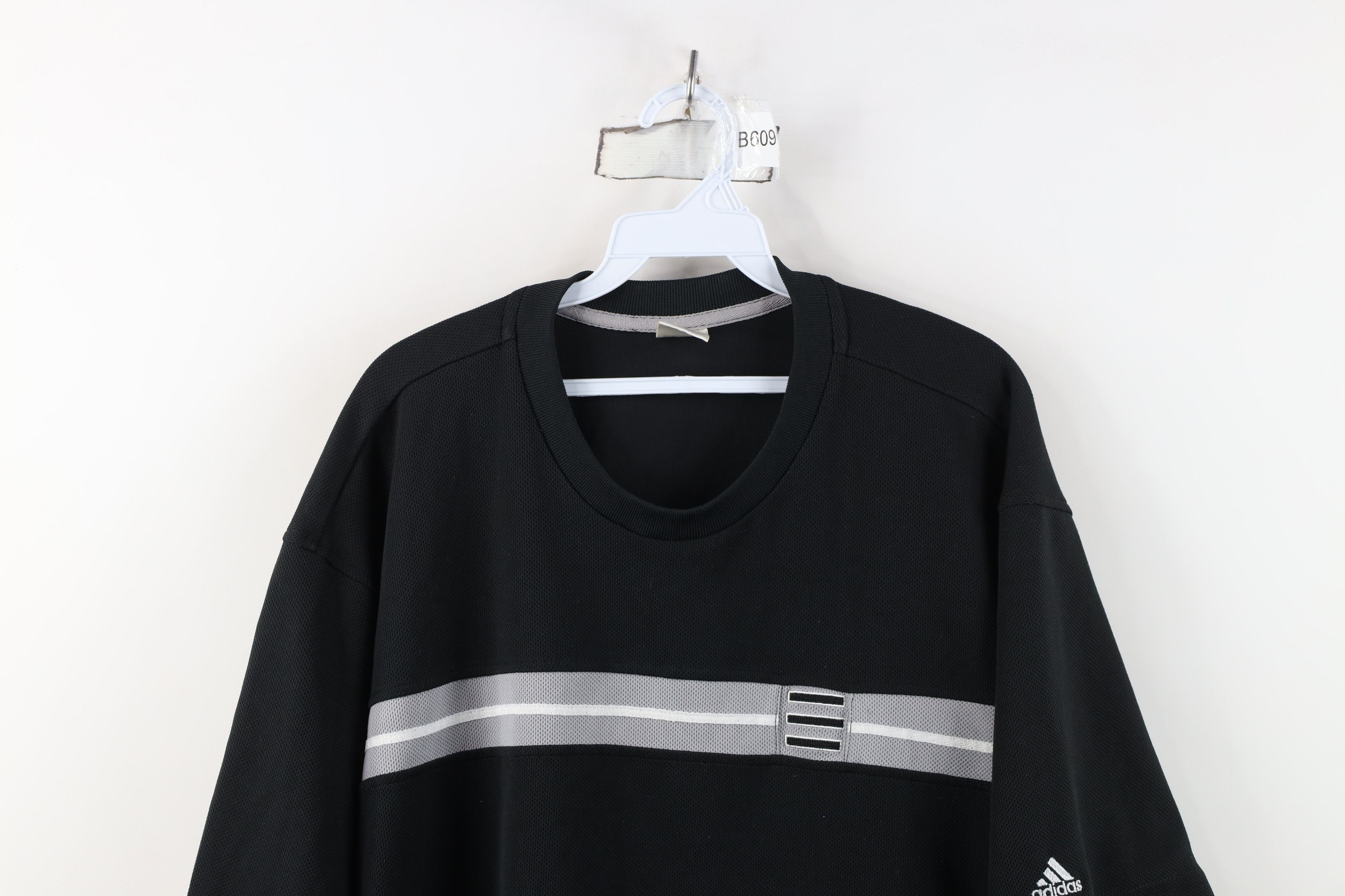 Adidas Vintage Y2K Adidas Striped Knit Short Sleeve T-Shirt Black Size US XL / EU 56 / 4 - 2 Thumbnail