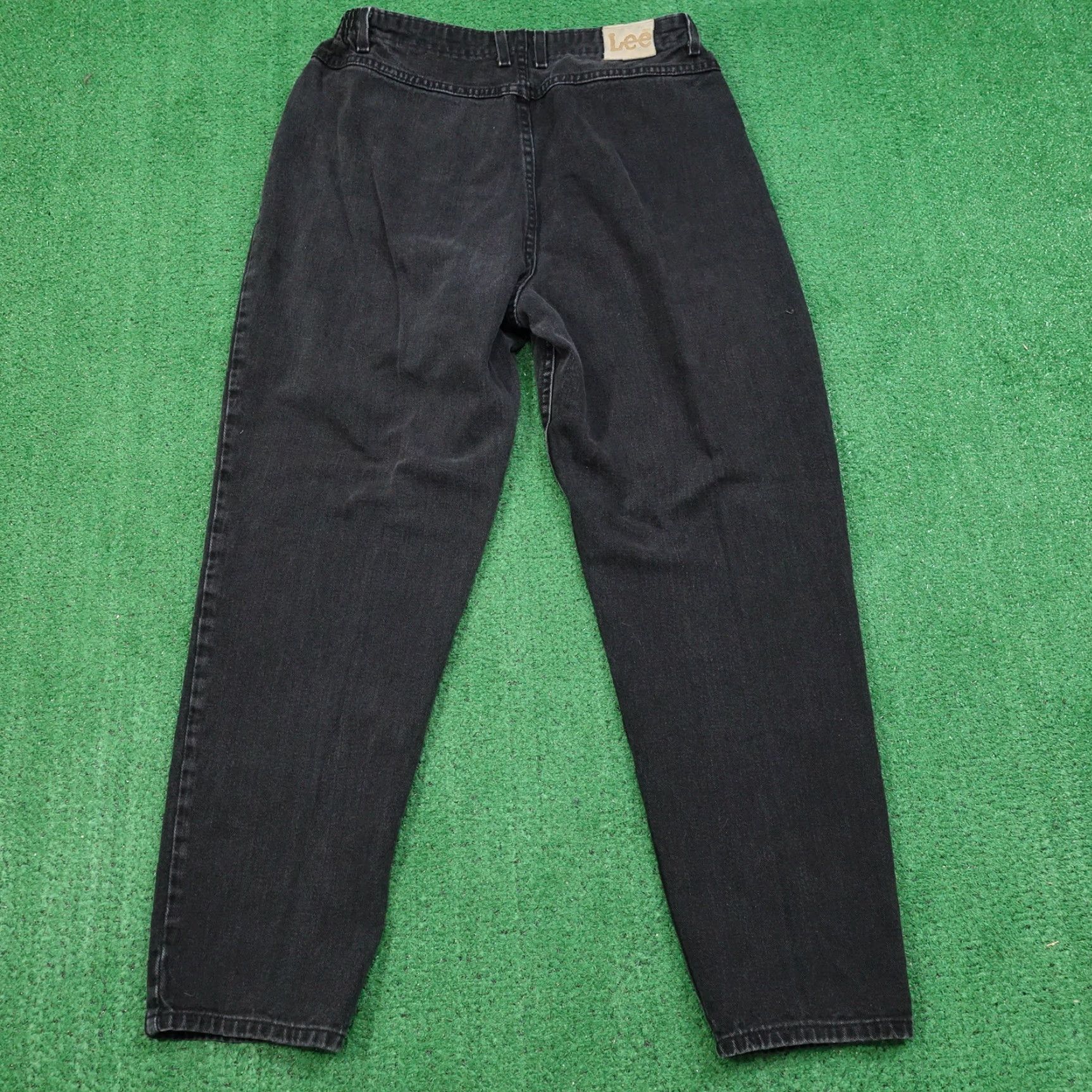 Lee VINTAGE LEE USA MADE BLACK DENIM JEANS WOMENS 33X30 TAPERED FIT Size 24" / US 00 / IT 34 - 6 Thumbnail