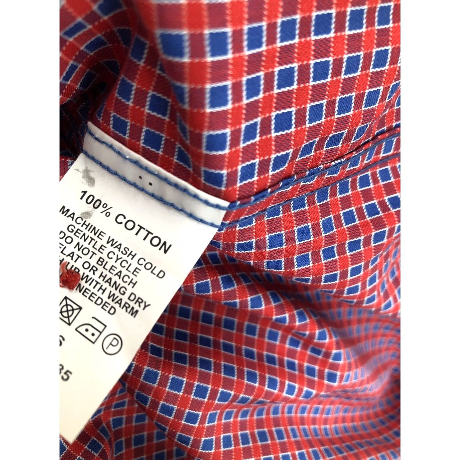 Vintage Hammer Made Plaid Check Shirt - Mens M Long Sleeve Button-Up Blue / Red / White EXCELLENT Size US M / EU 48-50 / 2 - 7 Thumbnail
