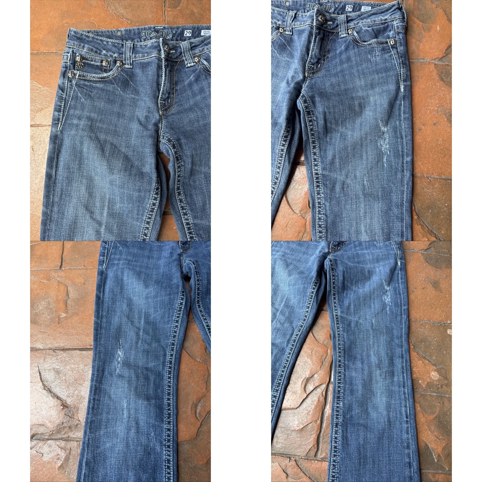 Miss Me Miss Me Jeans Boot Cut Embellished Bling Denim 29 Blue Womens Brand Miss Me Jeans JP6075B Size 29" - 8 Thumbnail