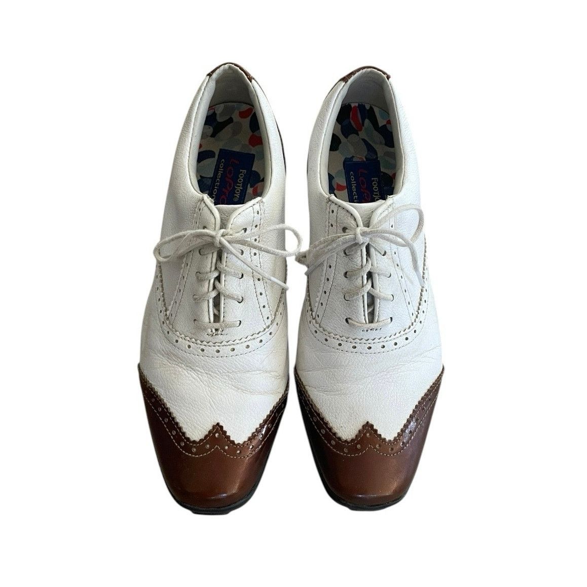 Footjoy Footjoy White and Brown LoPro Collection Leather Golf Shoes Size US 6.5 / IT 36.5 - 3 Thumbnail