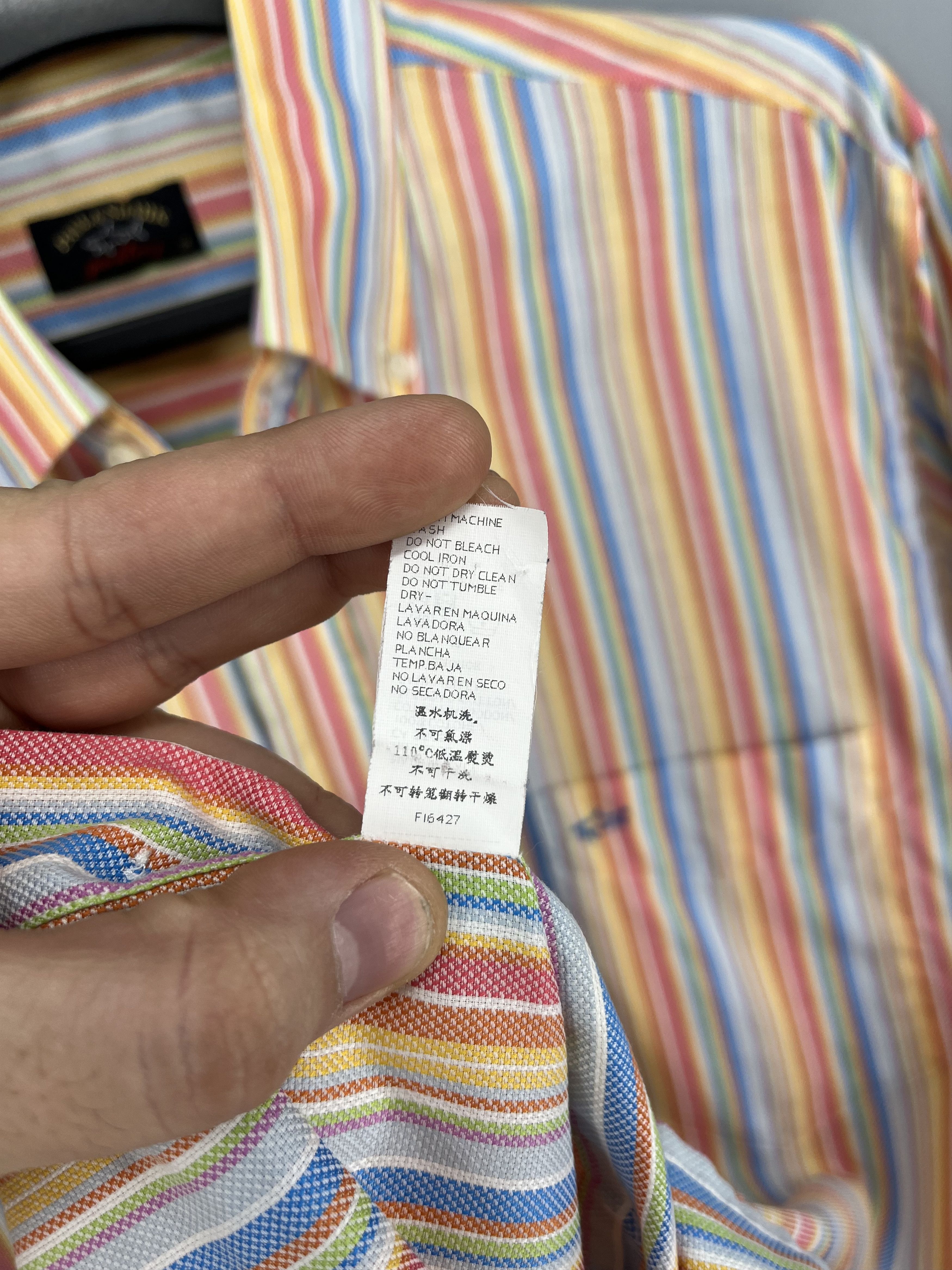 Paul & Shark Paul & Shark Dress Shirt Mens Multicolor Striped Long Size US M / EU 48-50 / 2 - 8 Thumbnail