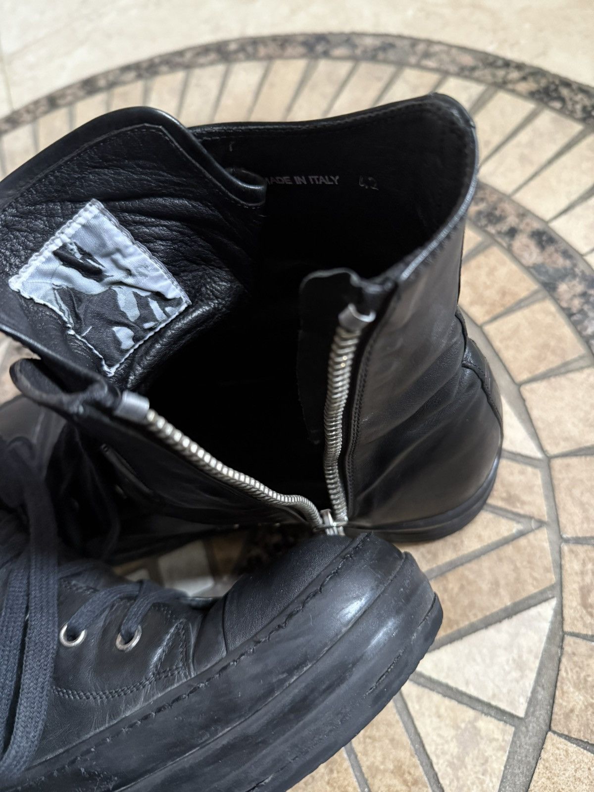 Rick Owens SS09 “Crust” Leather Staple Ramones Size US 10 / EU 43 - 8 Thumbnail