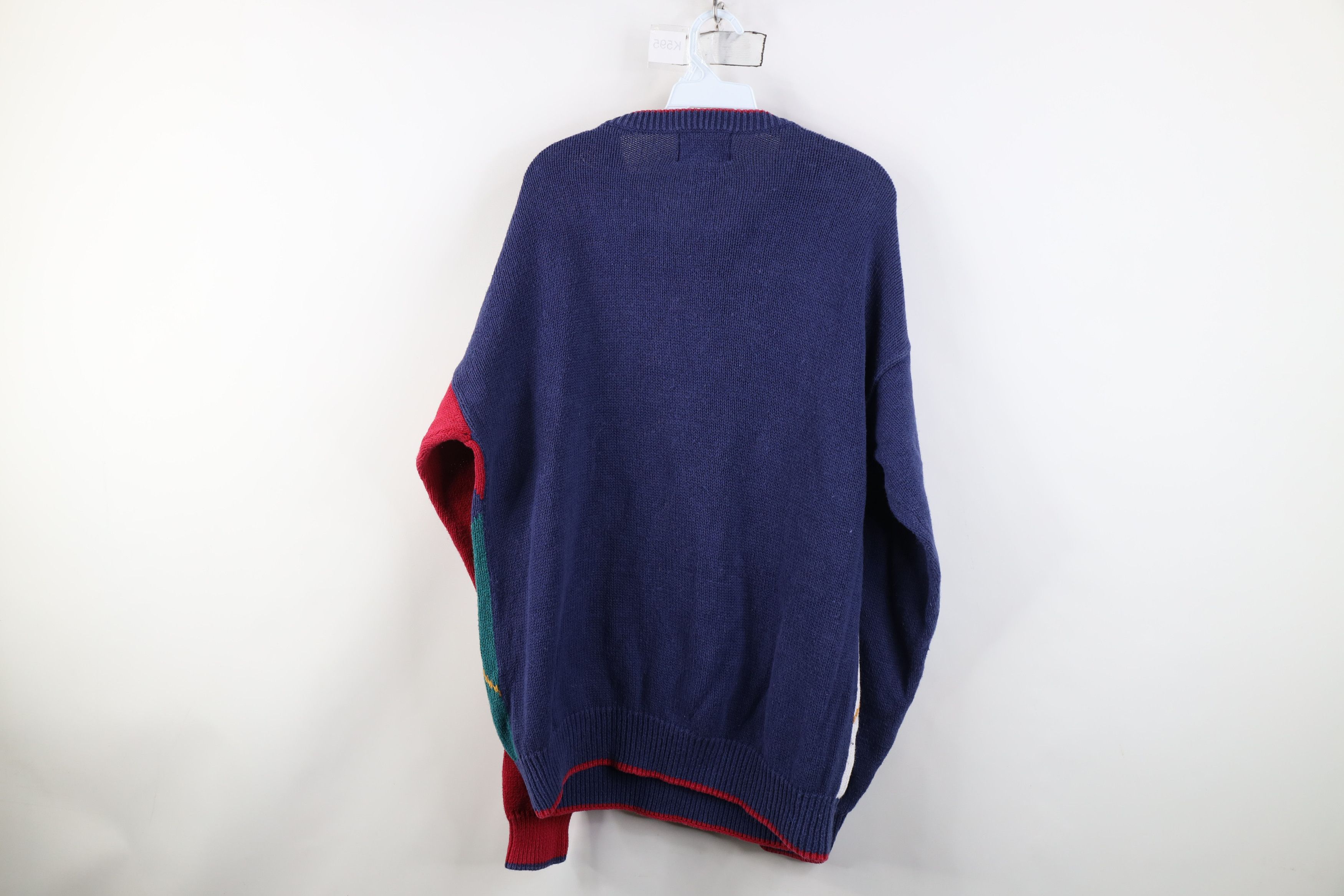 Vintage Vintage 90s Streetwear Diamond Knit Crewneck Sweater Size US L / EU 52-54 / 3 - 11 Thumbnail