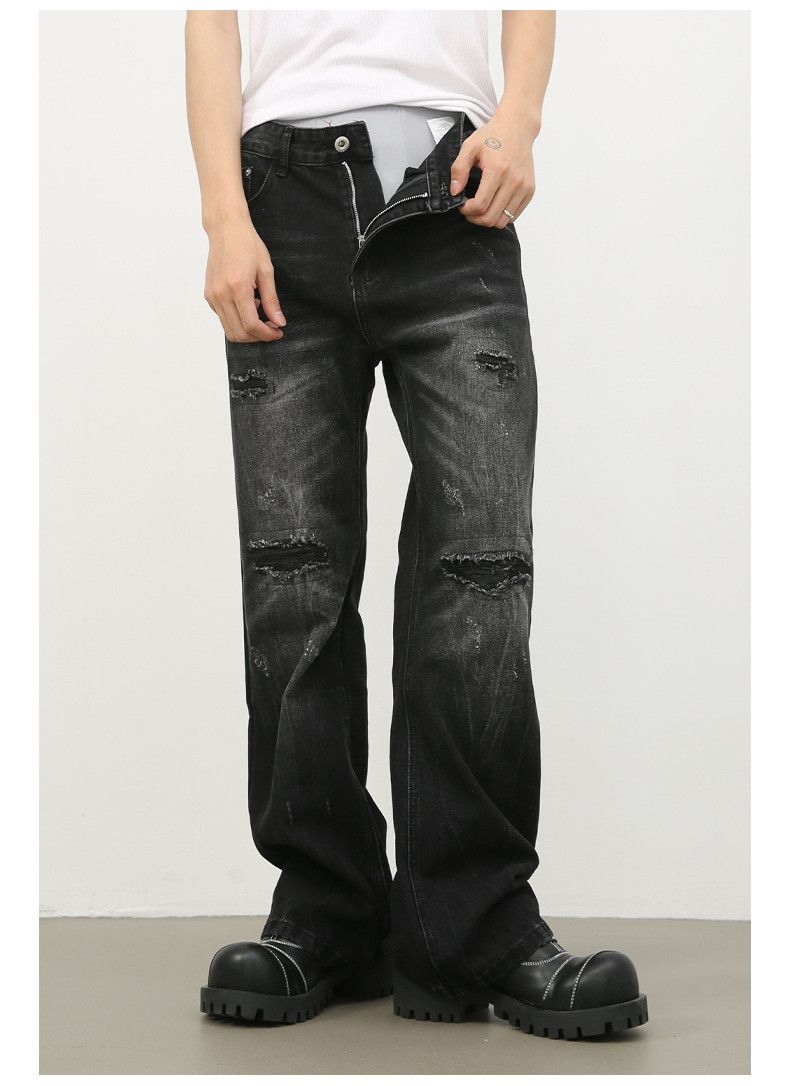 Japanese Brand × Jean Vintage high street flared ripped jeans Size US 32 / EU 48 - 4 Thumbnail