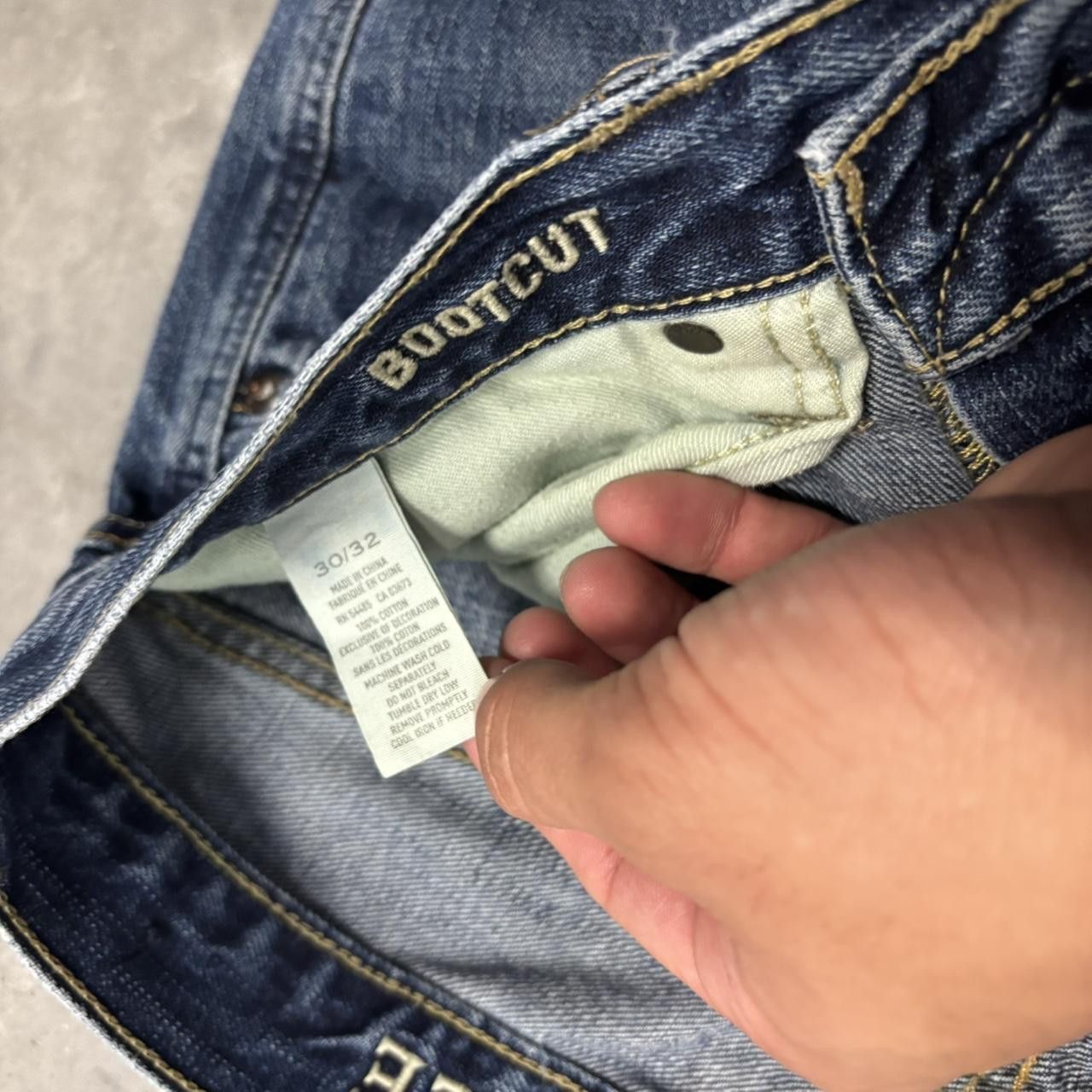 Japanese Brand × Vintage Crazy Vintage Y2K/2000s Grunge Dark Wash Bootcut Denim Jeans! Size US 30 / EU 46 - 8 Thumbnail