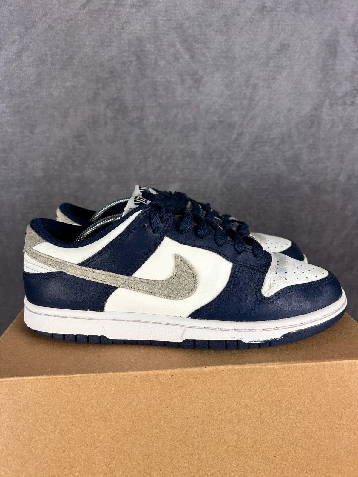 Nike Nike Dunk Low "Midnight Navy" Retro navy white swoosh Size US 8 / EU 41 - 4 Thumbnail