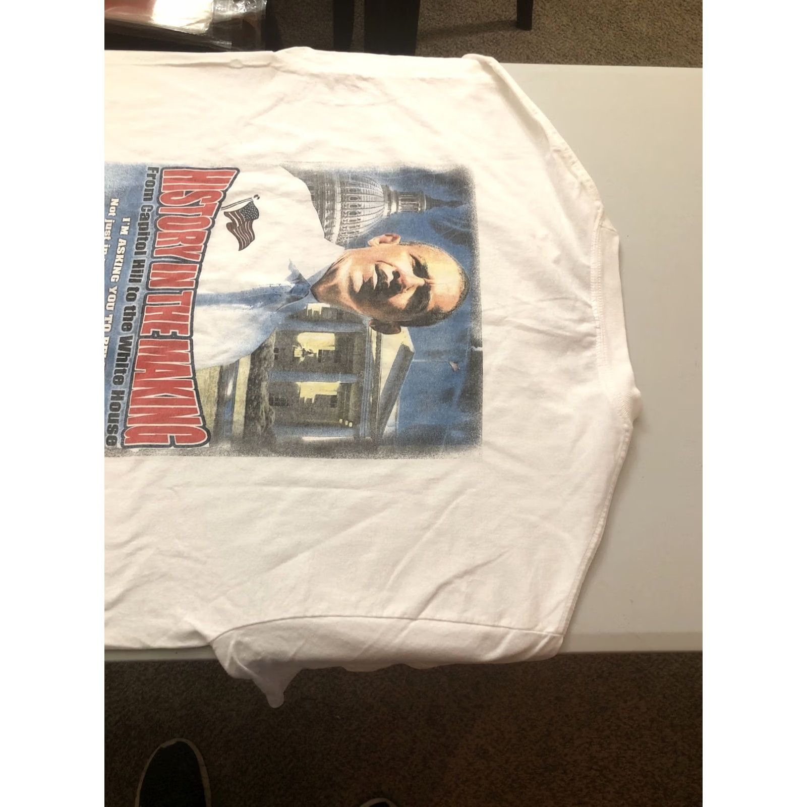 Doublet Barack Obama History In The Making DNC Election T Shirt Double Sided XL White Cotton Graphic Print Mens T-Shirt Size US XL / EU 56 / 4 - 4 Thumbnail