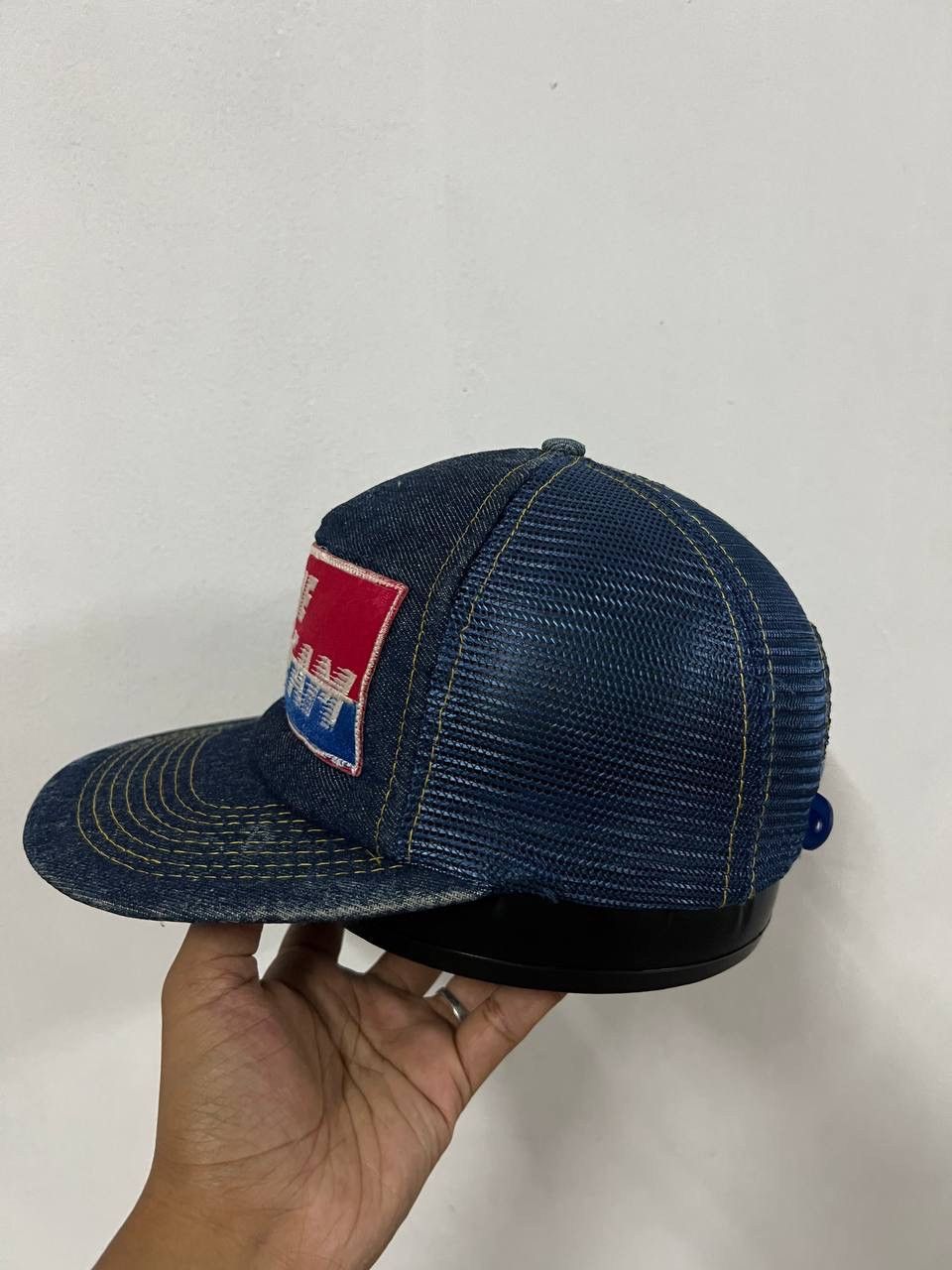 Japanese Brand The Go Team Denim Fade Trucker Hat Size ONE SIZE - 2 Thumbnail