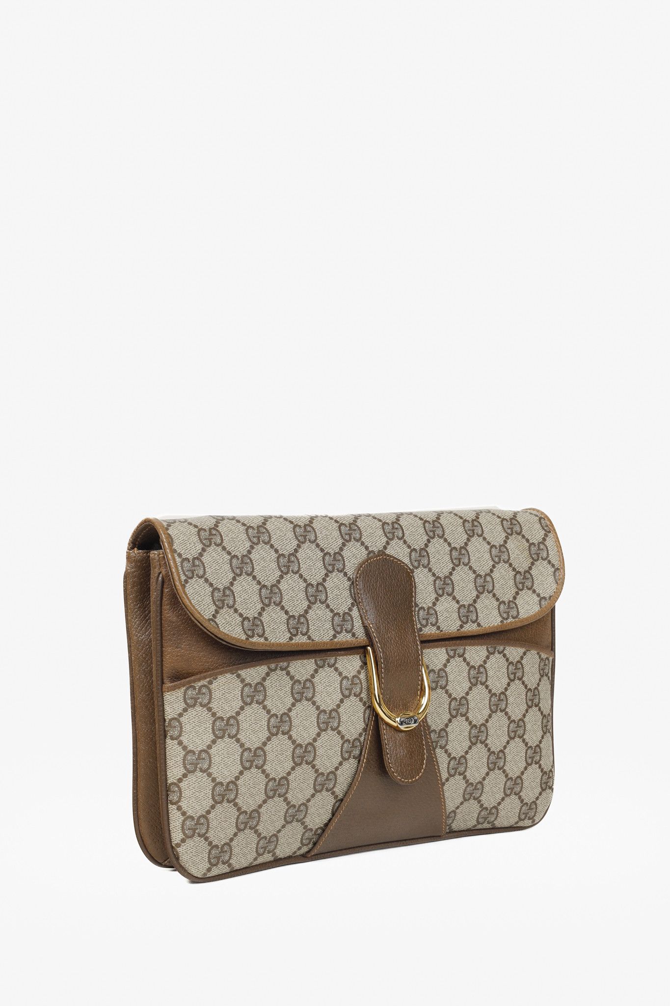 Gucci Gucci Vintage Beige Monogram Messenger Clutch Size ONE SIZE - 2 Thumbnail