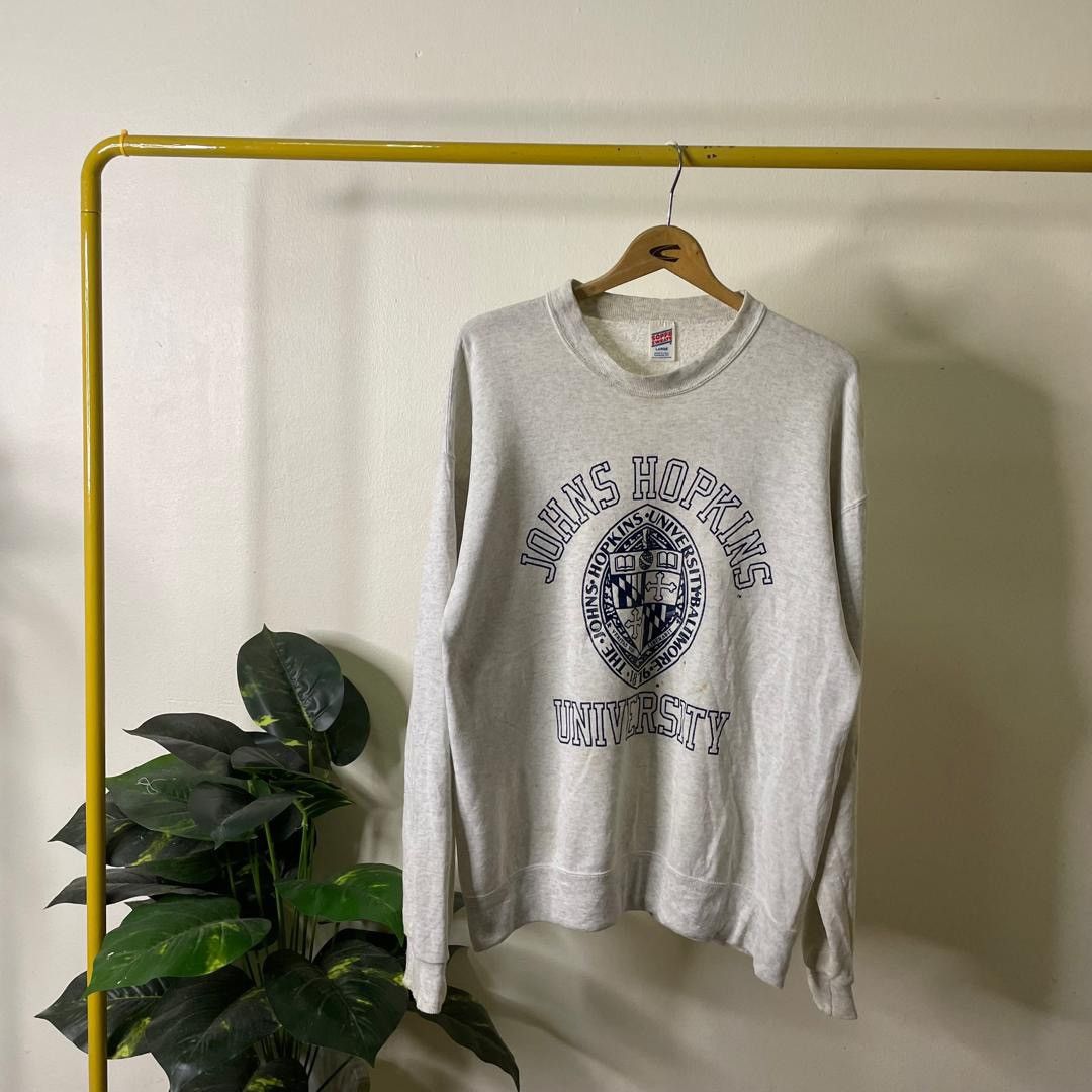 Vintage 1990s Johns Hopkins University Crewneck Sweatshirt Size US L / EU 52-54 / 3 - 1 Thumbnail