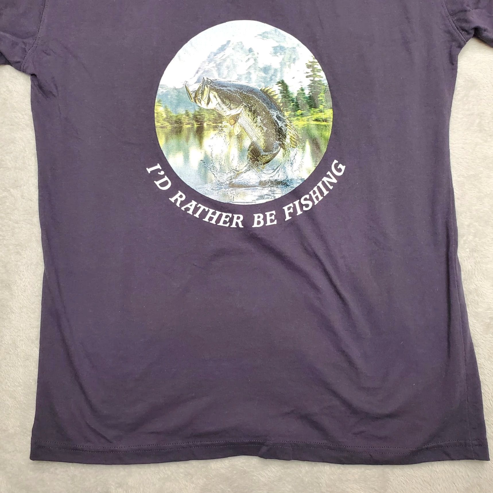 Vintage Vintage Fishing Shirt Mens Large Blue Largemouth Bass Short Sleeve Outdoor TEE Size US L / EU 52-54 / 3 - 3 Thumbnail