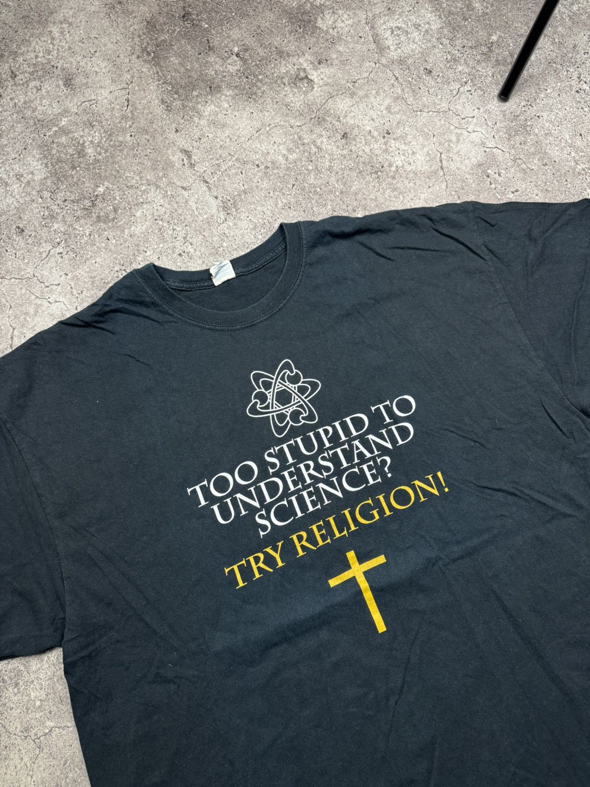 Vintage VINTAGE Y2K TOO STUPID TO UNDERSTAND SCIENCE? TRY RELIGION! Size US XXL / EU 58 / 5 - 2 Thumbnail