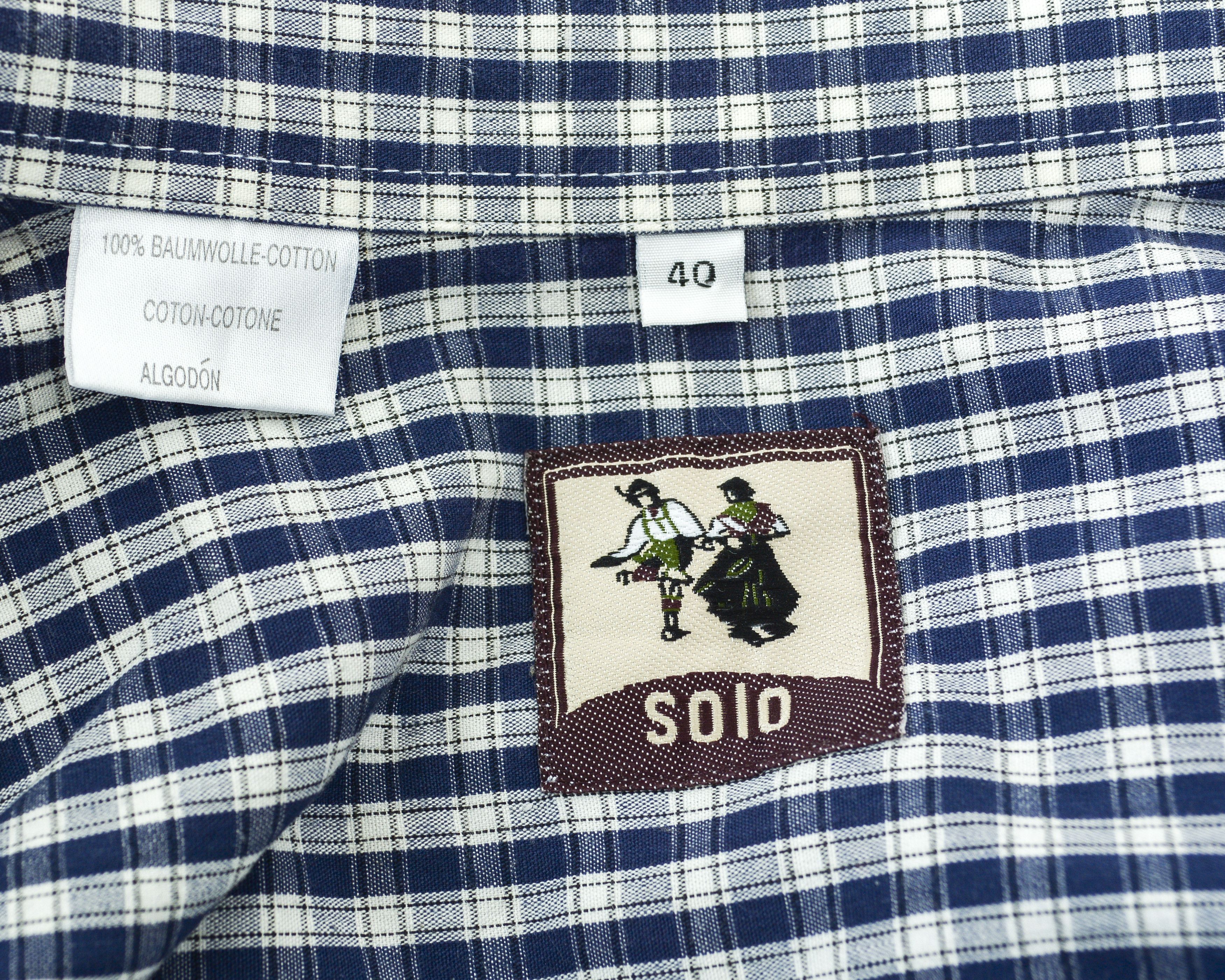 Vintage SOLO trachten jager janker Check Shirt Button Long Sleeve m Size US M / EU 48-50 / 2 - 8 Thumbnail