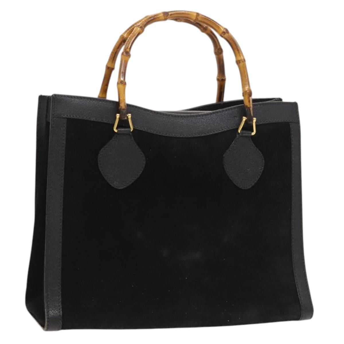 Gucci GUCCI Bamboo Hand Bag Suede Black Gold 002 2853 0260 0 Size ONE SIZE - 1 Thumbnail