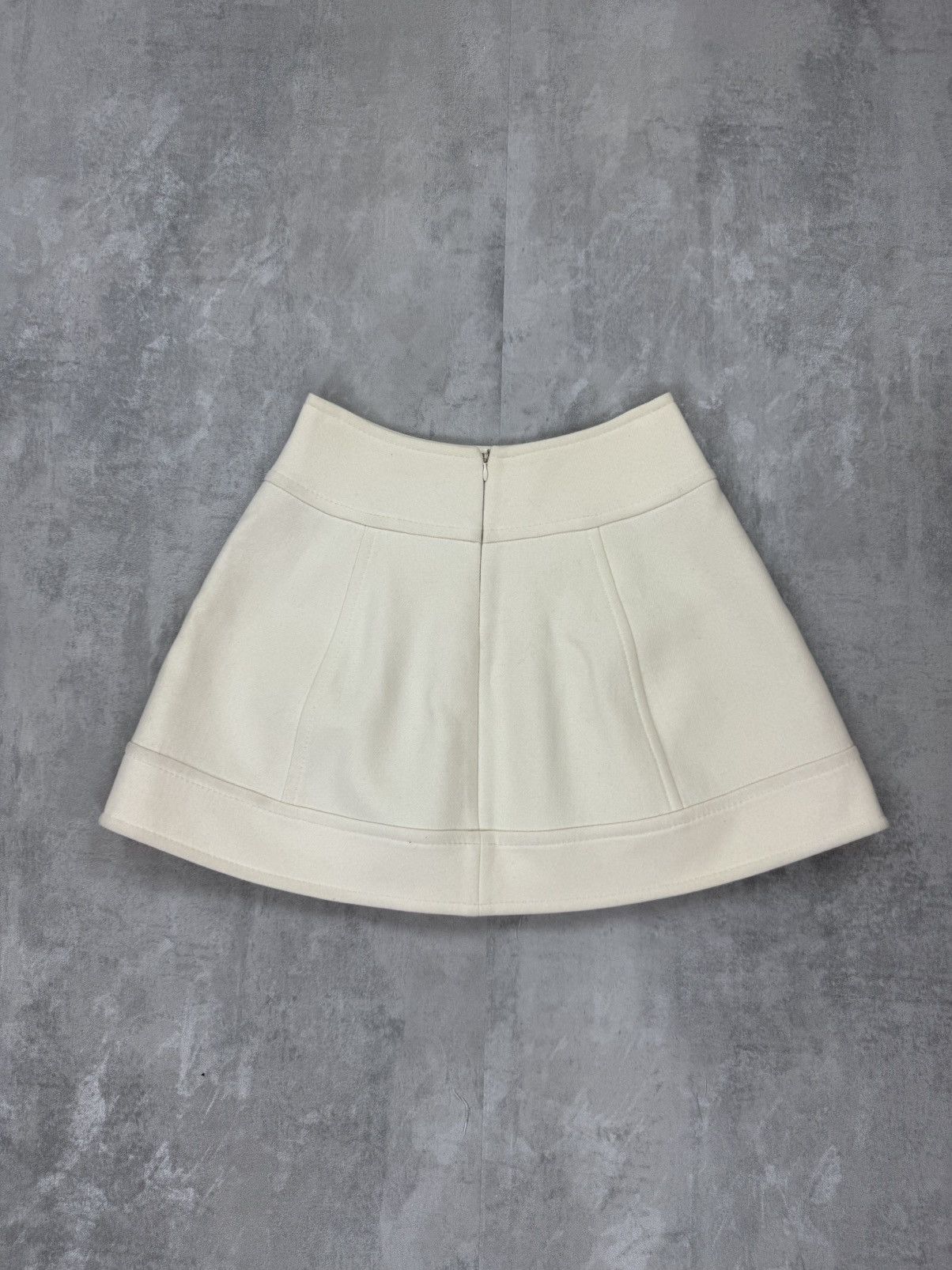 Designer × Malo malo Wool Skirt Pleated Mini Skirt White-Cream Womens Size 27" / US 4 / IT 40 - 2 Thumbnail