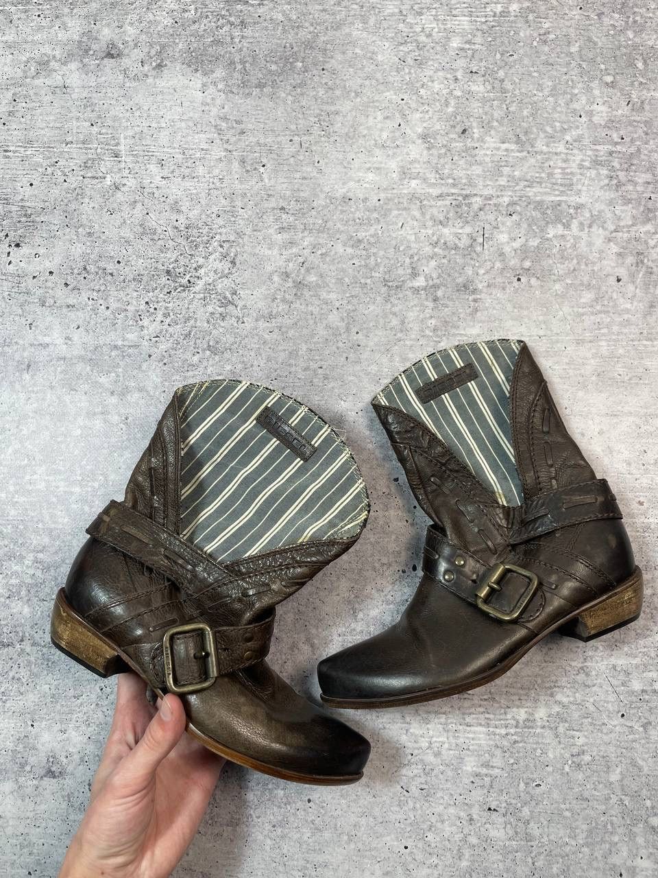 Diesel Vintage 00s Diesel Western Cowboy Belt Boots Y2K Size US 7 / IT 37 - 1 Thumbnail