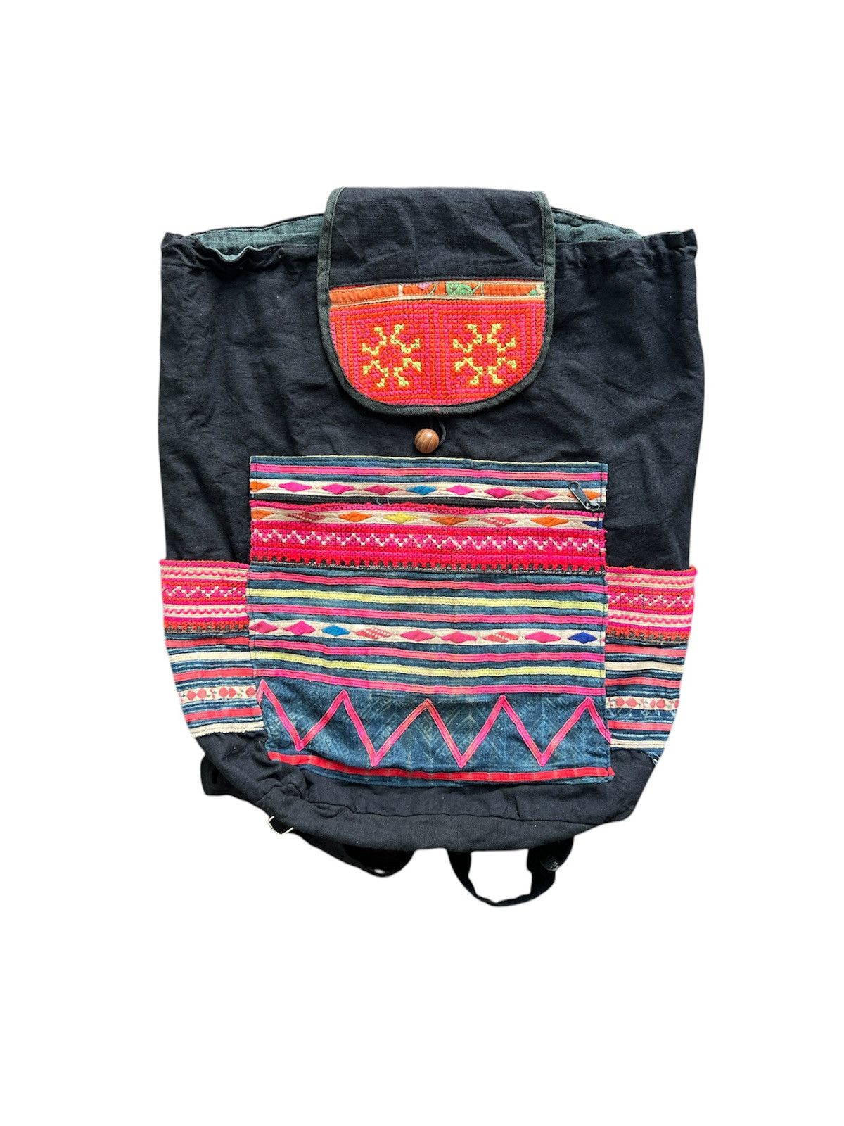 Native × Vintage Navajo Native Style Drawstring Backpack Rucksack Size ONE SIZE - 1 Thumbnail