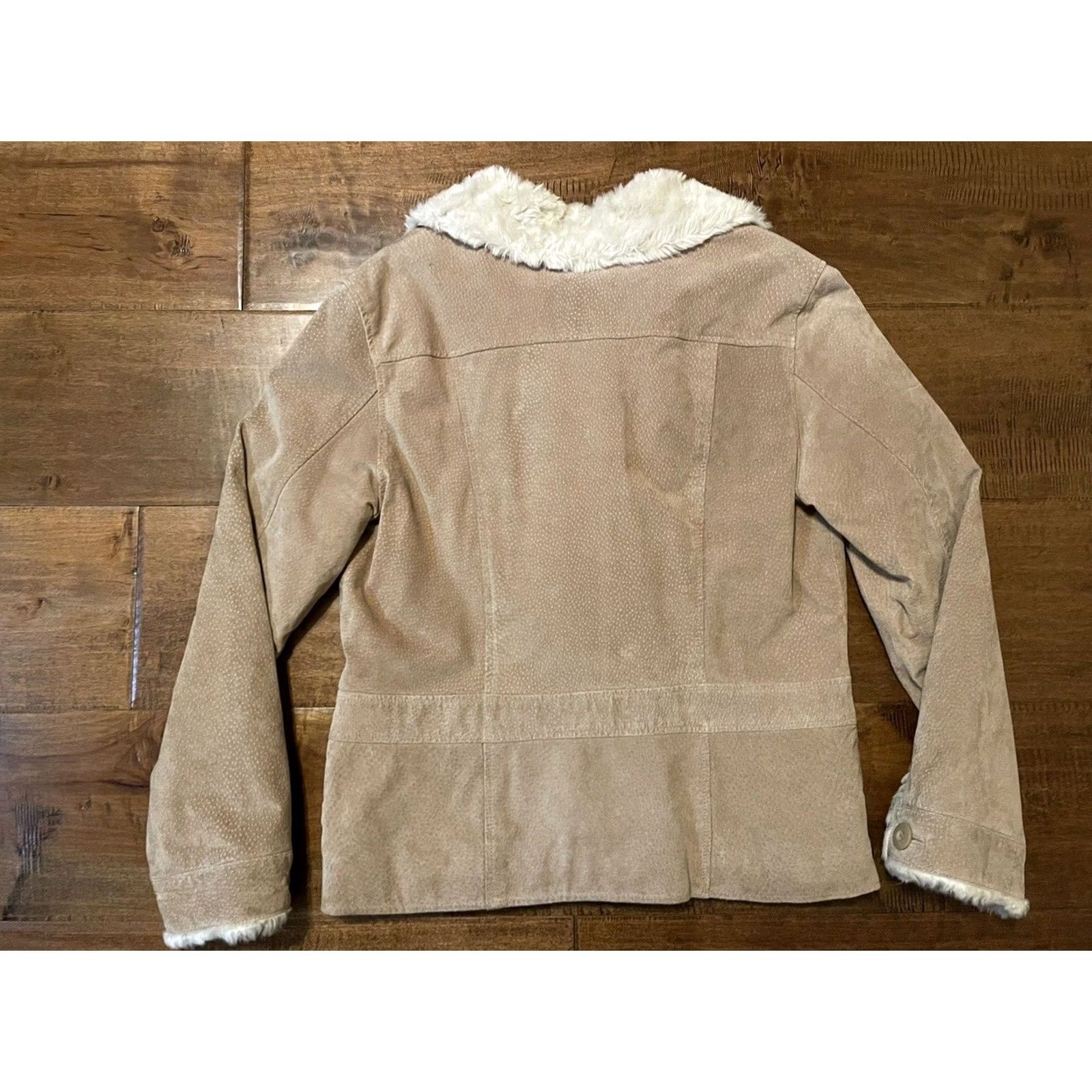 Vintage VINTAGE Wilsons Leather Maxima Faux Fur Lined Ladies Suede Jacket Coat Women's Large L Beige Leather Lined Womens Jacket Size L / US 10 / IT 46 - 4 Thumbnail