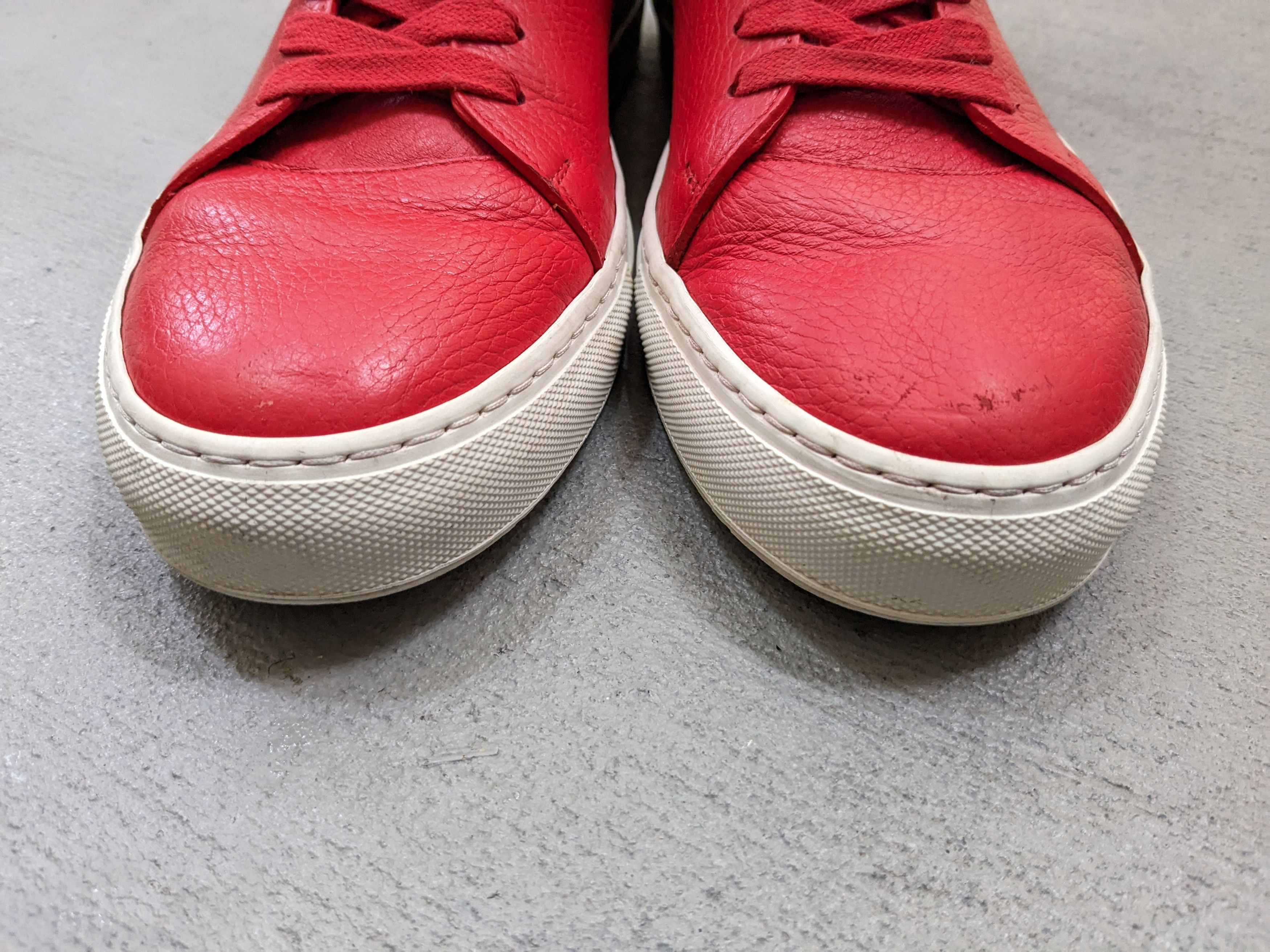 Buscemi Buscemi 100 MM Red Leather Italy Size 12 45 Sneakers Gold Size US 12 / EU 45 - 2 Thumbnail