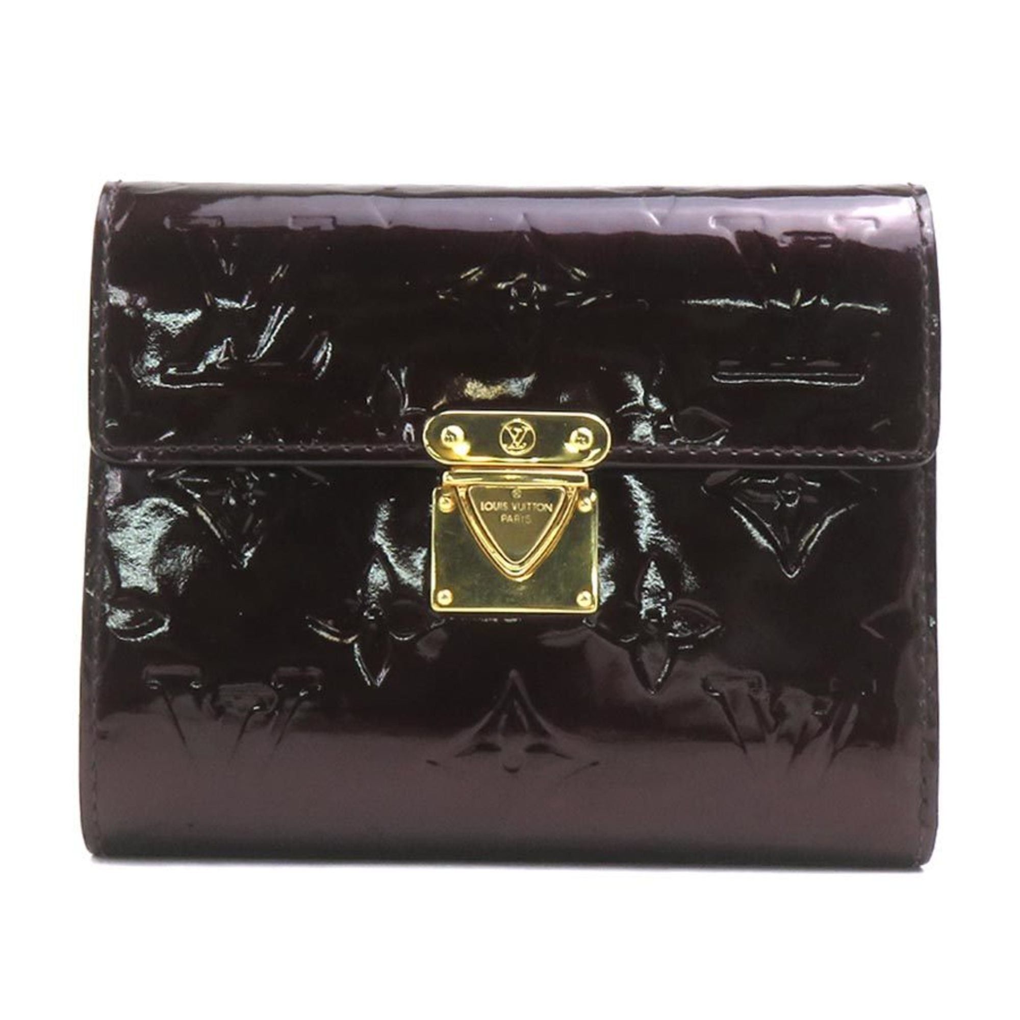 Louis Vuitton Louis Vuitton Monogram Vernis Portefeuille Koala Tri-fold Wallet in Amaranth and Gold, Women's, M93520, Free Shipping, e61521 Size ONE SIZE - 1 Thumbnail