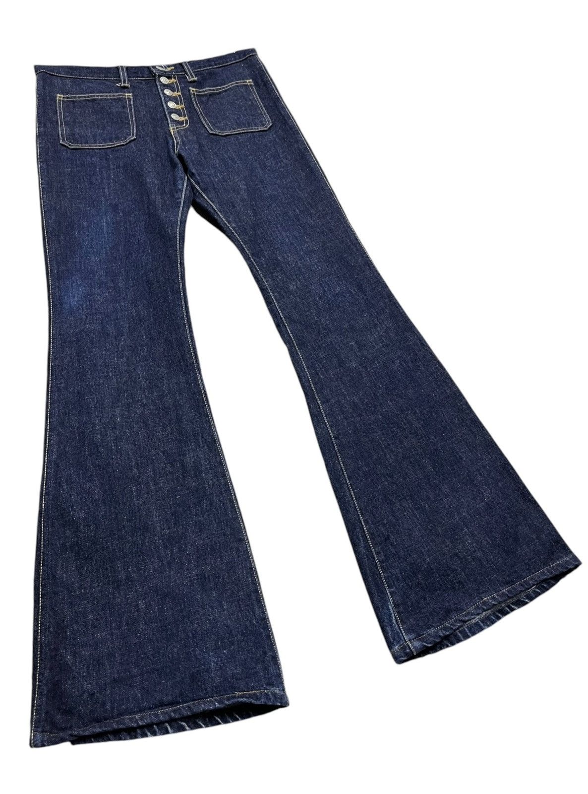 If Six Was Nine × Le Grande Bleu (L.G.B.) 🔥70’s ULTRA FLARE🔥BISON Vintage Buttonfly Bush Pants Size 28" / US 6 / IT 42 - 5 Thumbnail
