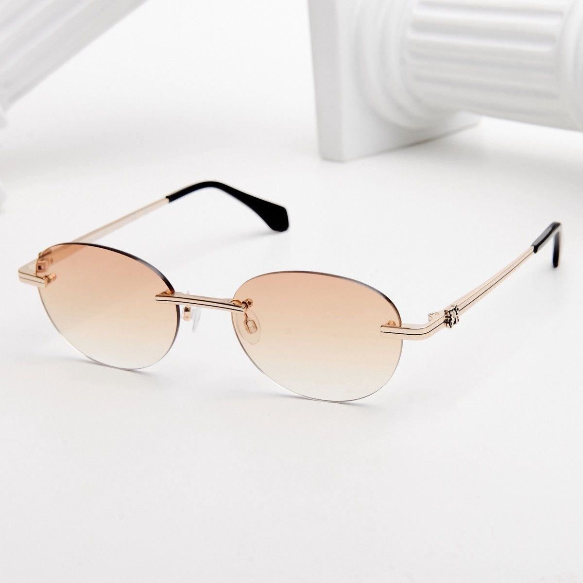 Palm Angels PALM ANGELS CRYSTAL GOLD ORANGE GRADIENT SUNGLASSES Size ONE SIZE - 2 Thumbnail