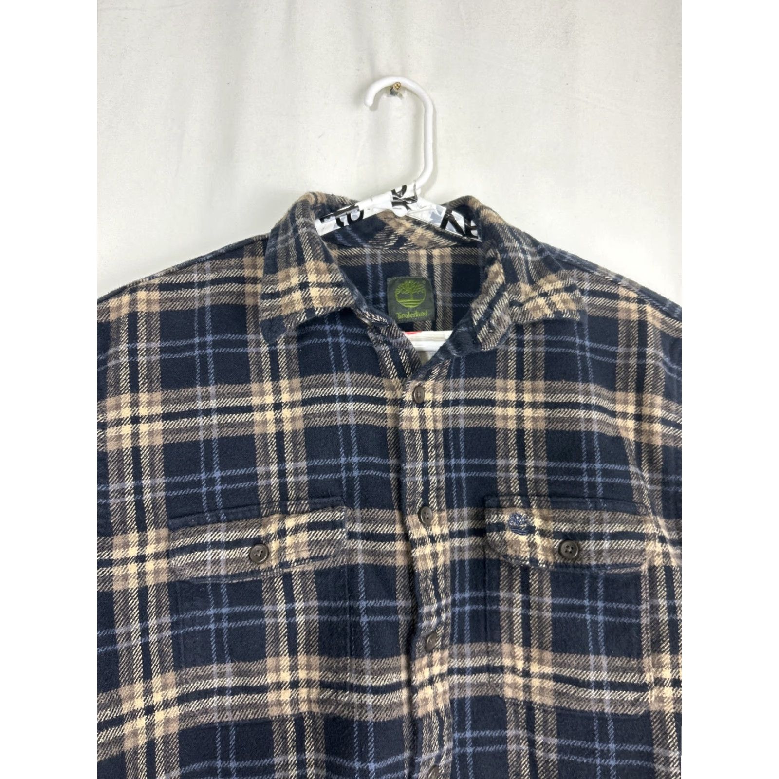 Timberland Timberland Shirt Mens Large Plaid Flannel Button-Up Long Sleeve Blue Beige Casual Travel Size US L / EU 52-54 / 3 - 3 Thumbnail