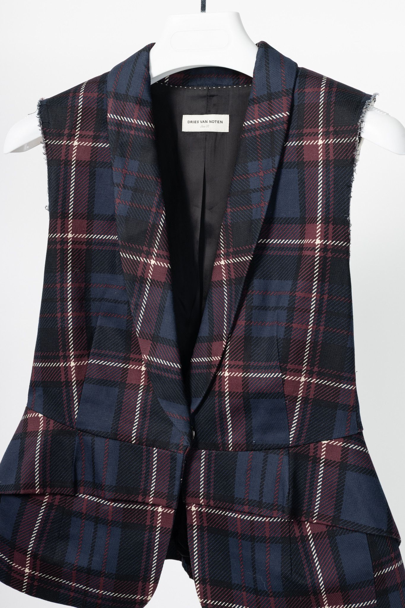 Dries Van Noten Dries Van Noten SS13 Runway Cotton & Linen Plaid Peplum Vest Size S / US 4 / IT 40 - 3 Thumbnail