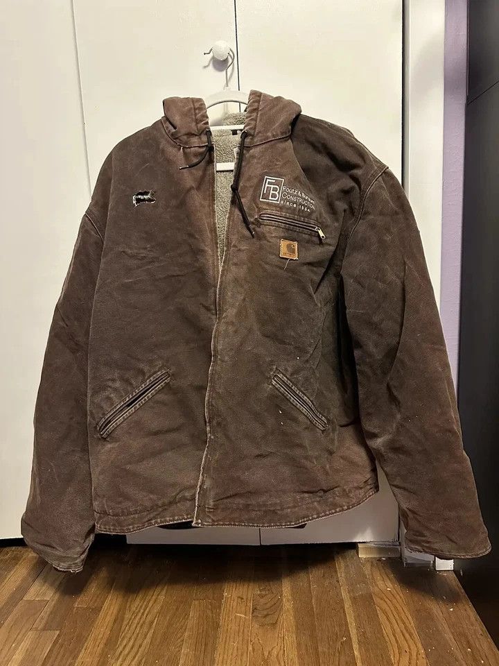 Carhartt VINTAGE Embroidered Carhartt Men's Sherpa Jacket J141DKB Size US XXL / EU 58 / 5 - 2 Thumbnail