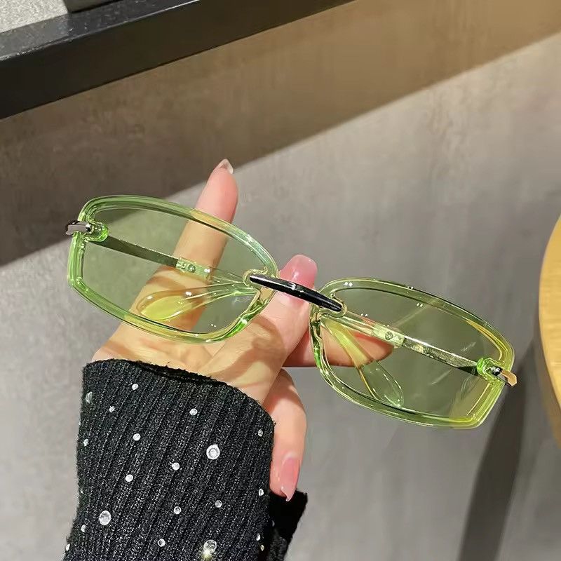 Y2K Avant Garde Futuristic Sunglasses Silver Unisex Os in Green, Men’s