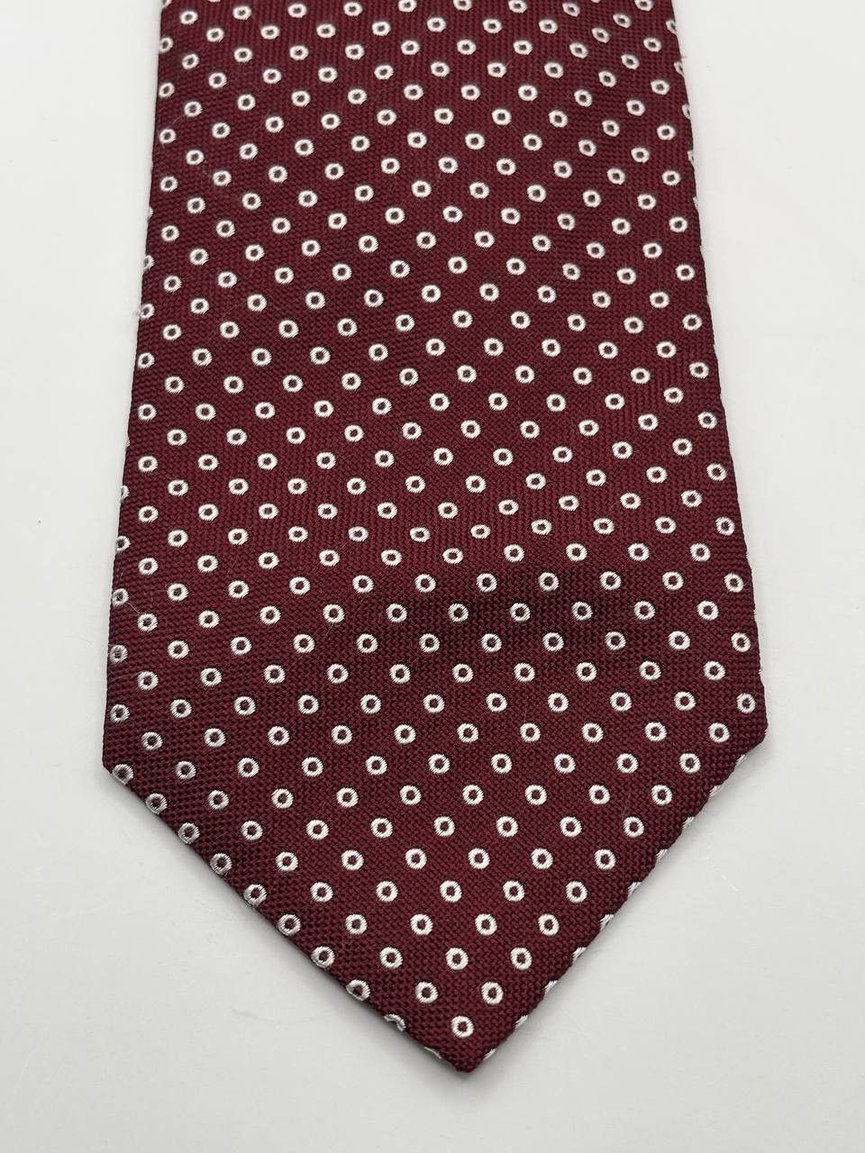 Boggi Boggi Milano Italy Burgundy Silk Geometric Tie Size ONE SIZE - 3 Thumbnail