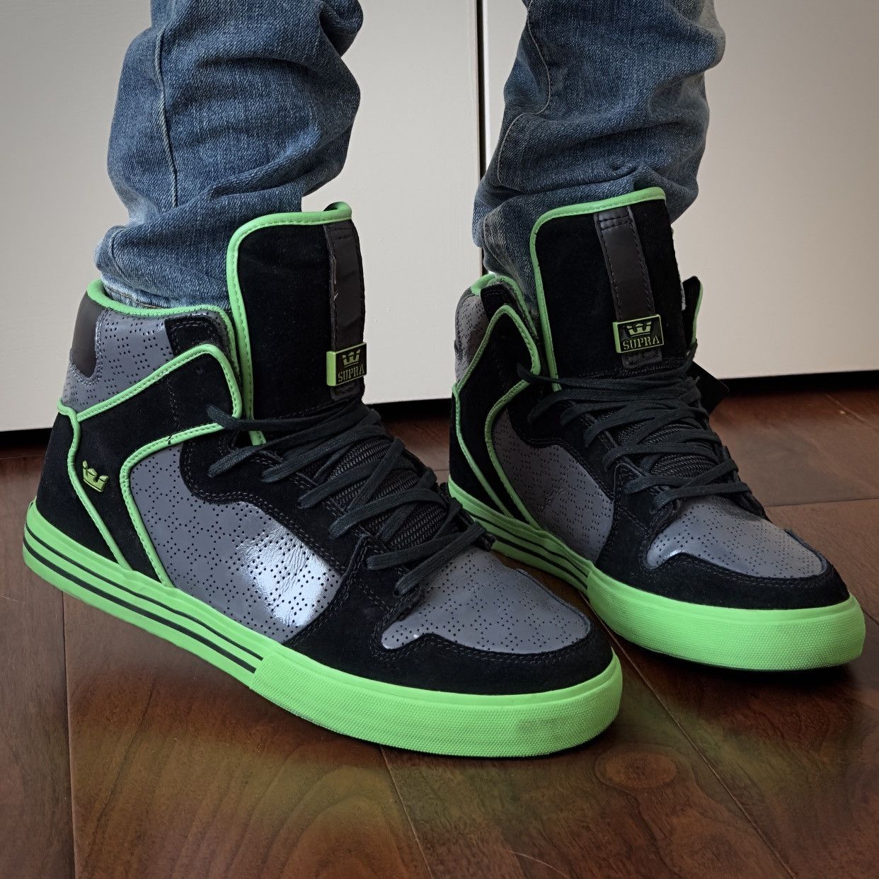 Supra Supra 2009 Vaider Charcoal Green High-Top Sneakers Size US 10.5 / EU 43-44 - 1 Thumbnail