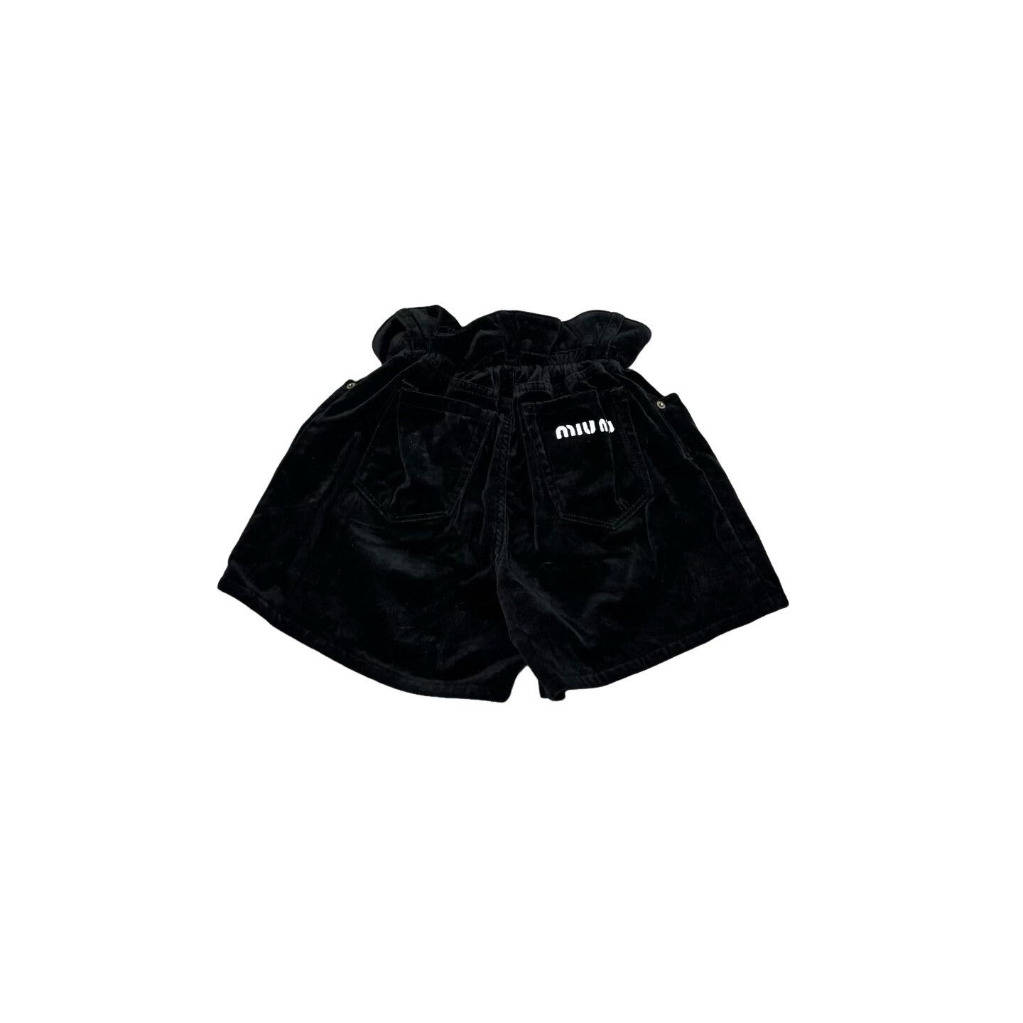 Miu Miu Miu Miu Black Velvet Ruffle Shorts 36 Size 25" / US 0 / IT 36 - 1 Thumbnail