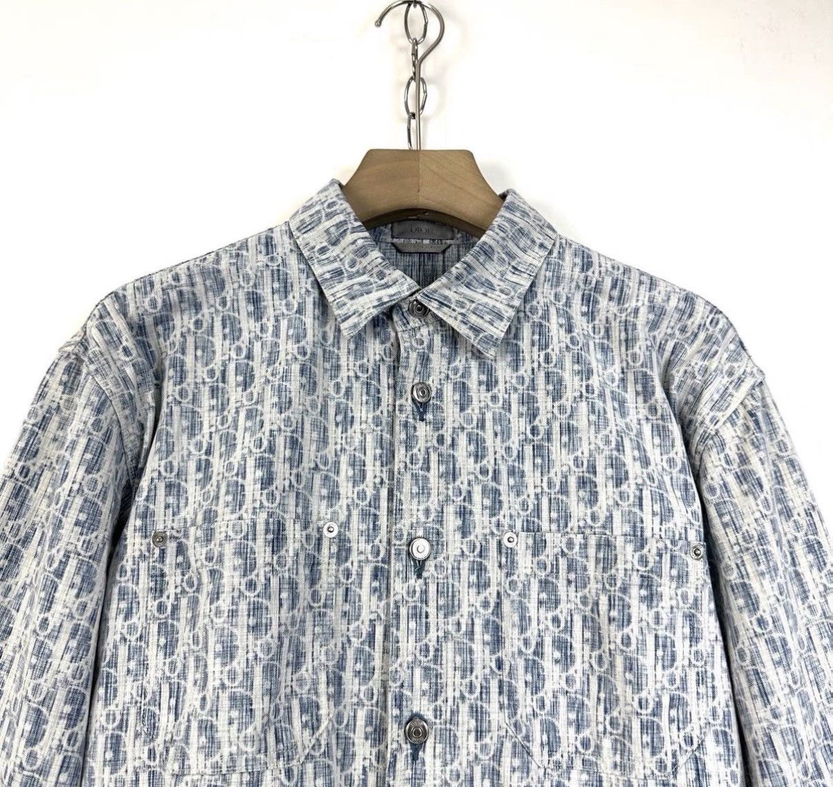 Dior DIOR Men's Oblique Full Logo Denim Jacket K12 Size US XXS / EU 40 - 3 Thumbnail