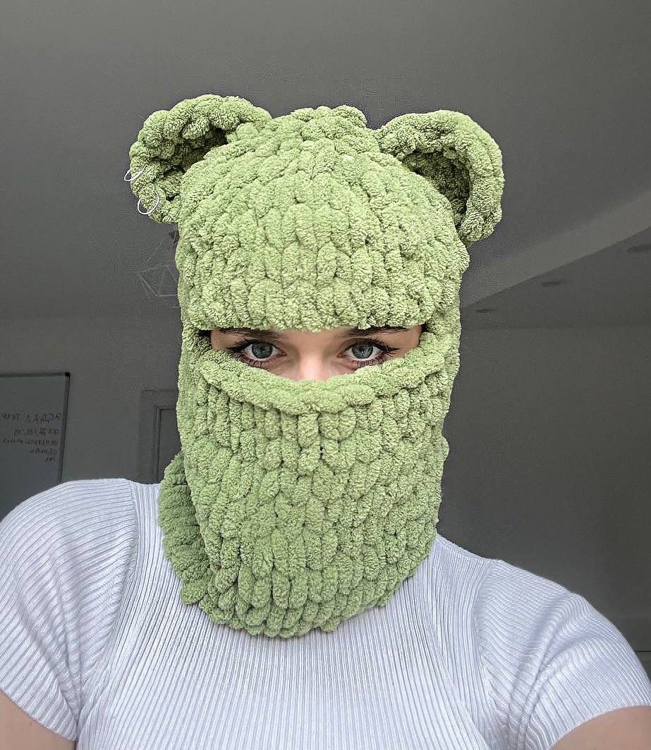 Handmade Handmade knitted balaclava/ski mask cosplay bear 🐻 Size ONE SIZE - 2 Thumbnail
