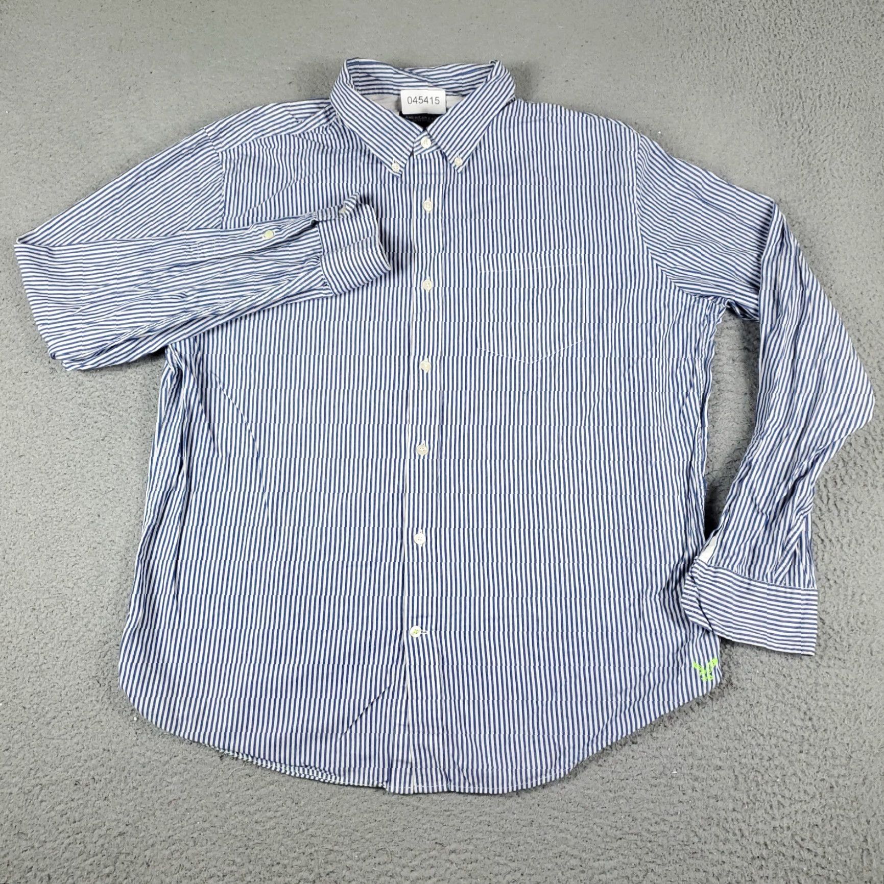 American Eagle Outfitters American Eagle Outfitters Shirt Mens XL Blue Striped Button-Up Long Sleeve Casual Workwear Mens Size US XL / EU 56 / 4 - 2 Thumbnail
