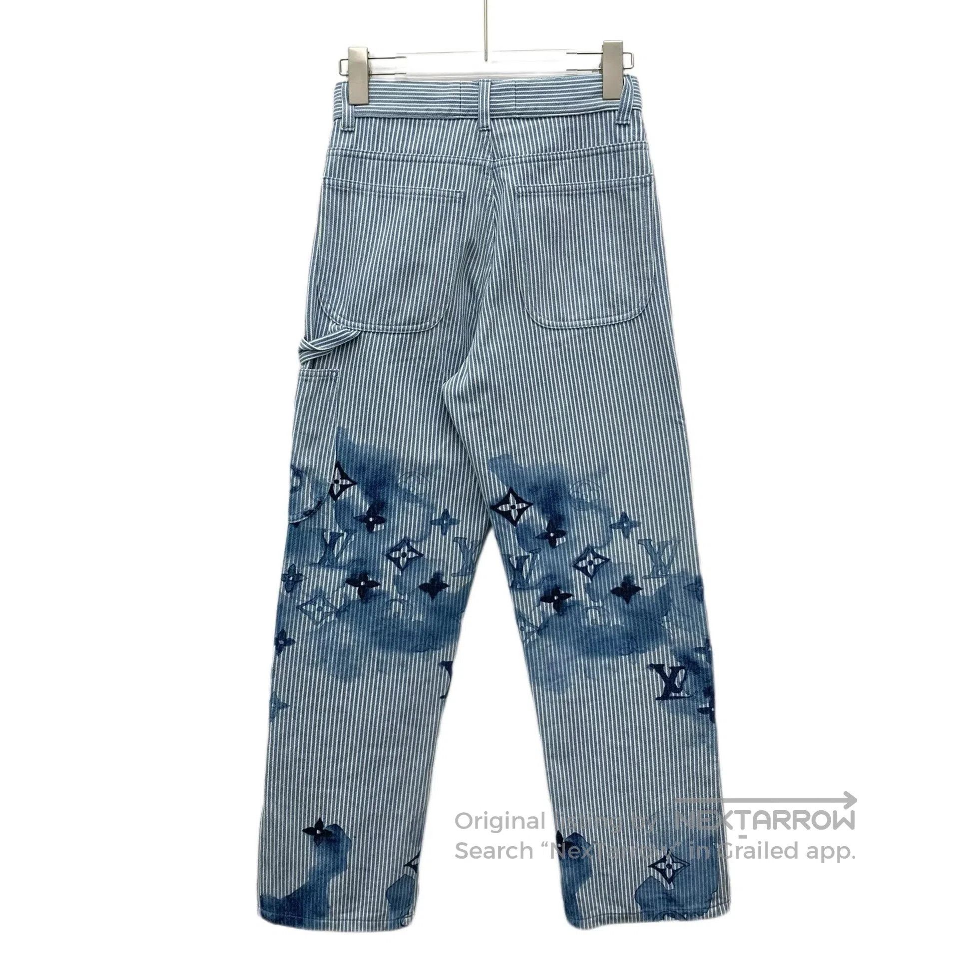 Louis Vuitton Louis Vuitton Blue Monogram Stripe Cotton Jeans. Size US 32 / EU 48 - 2 Thumbnail