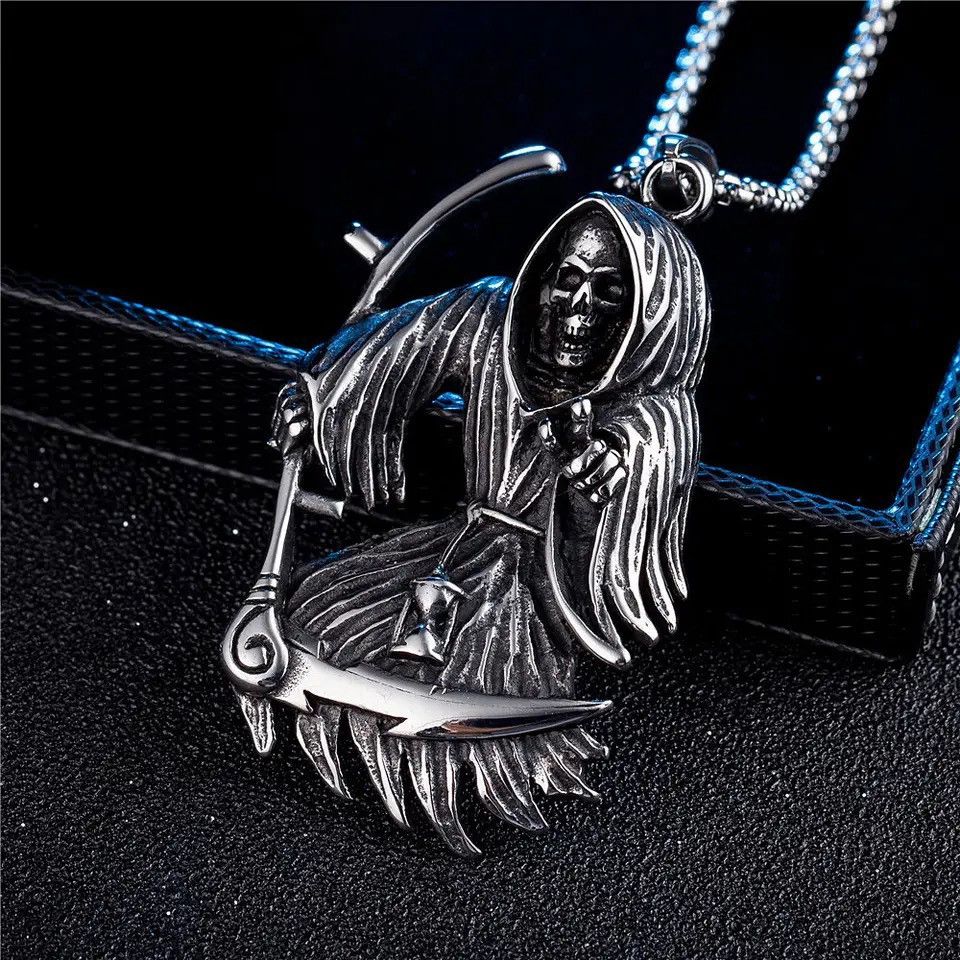 Jewelry Death Scythe Skull Necklace Size ONE SIZE - 1 Thumbnail