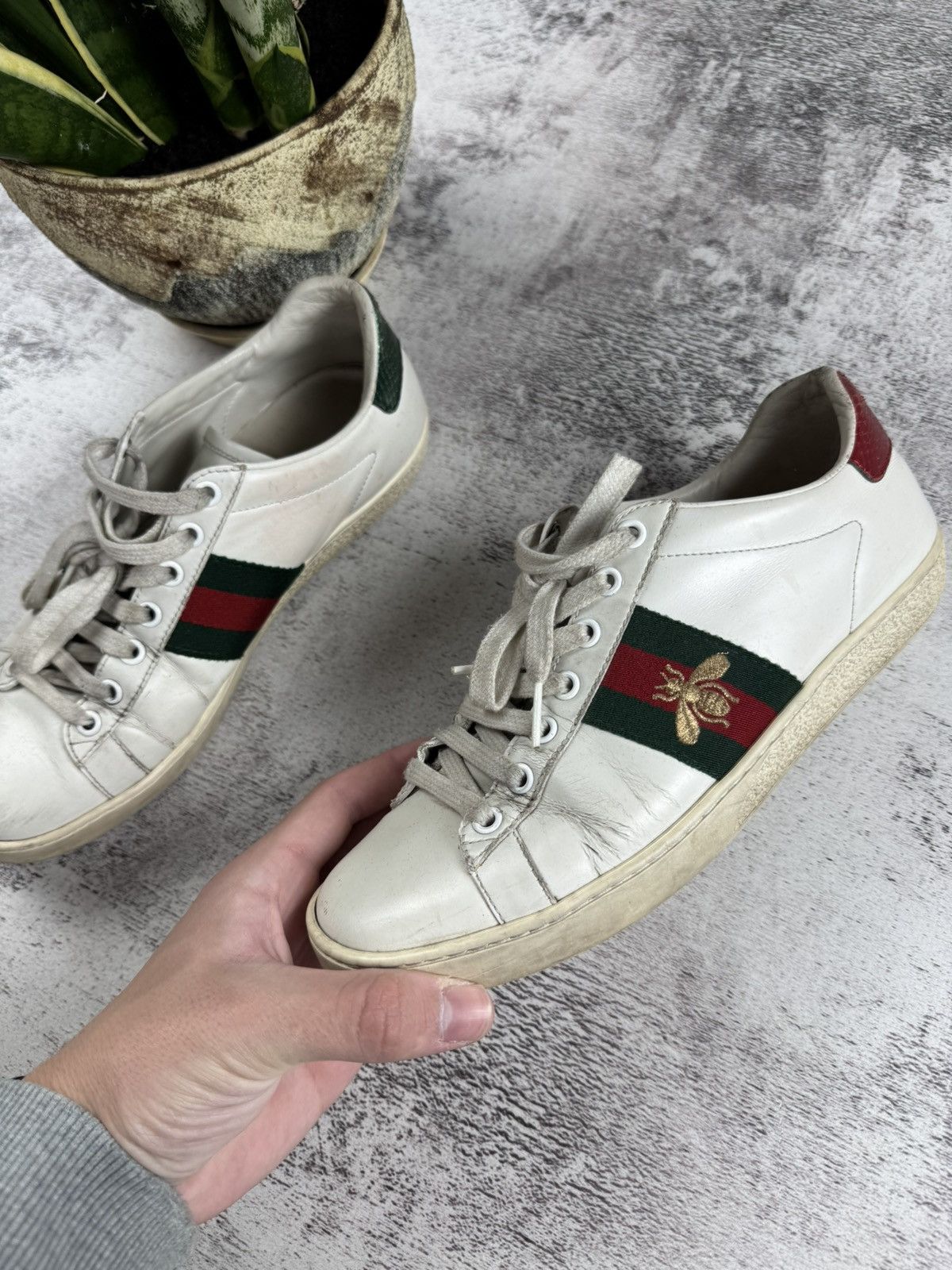 Gucci Gucci Ace Women’s US 7,5 EU 38 White Bee Casual Red Leather Low Shoes Sneakers Size US 7.5 / IT 37.5 - 7 Thumbnail