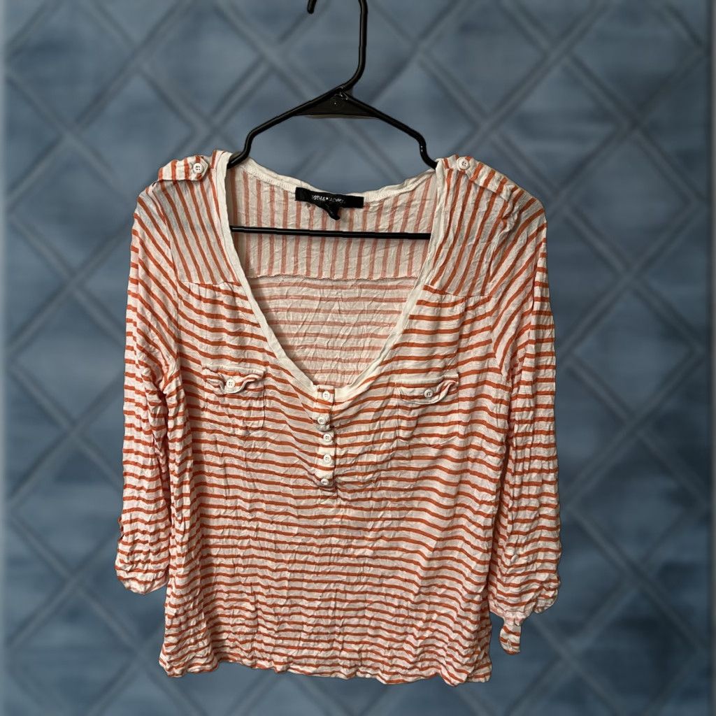 Vintage Vintage 89th & Madison Women's Large Red & White Striped Rayon Scoop Neck Top Adult Clothing Size L / US 10 / IT 46 - 1 Thumbnail