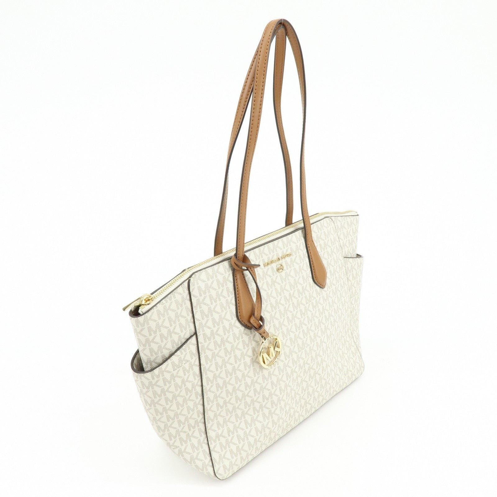 Michael Kors Michael Kors MK Signature Coated Canvas Shoulder Bag White Size ONE SIZE - 4 Thumbnail