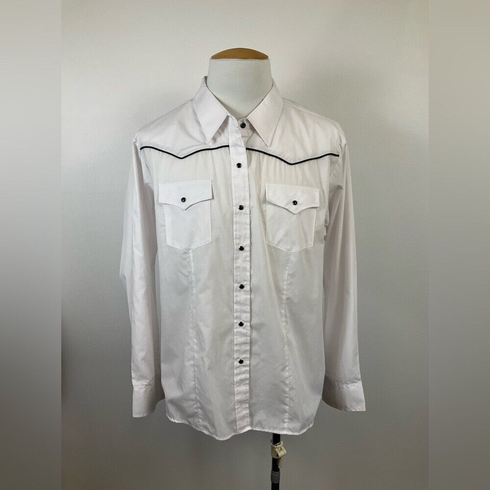 Western Rise CUMBERLAND OUTFITTERS White Western Yoke Rodeo Black Pearl Size US XXL / EU 58 / 5 - 1 Thumbnail