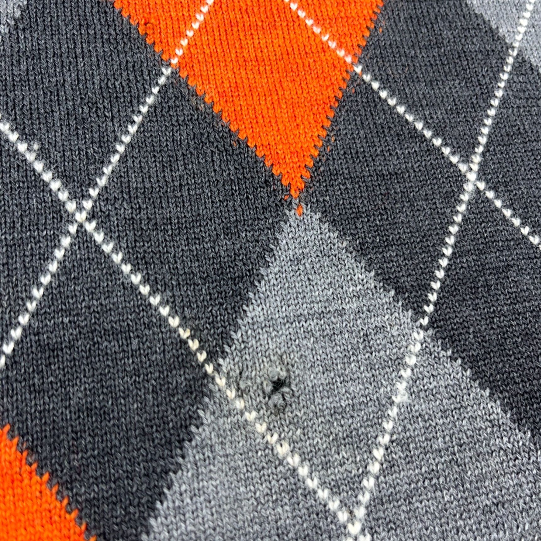 Banana Republic Banana Republic Sweater Men XL Gray Orange Diamond Merino Wool Italy Made Crew Neck Knit Pullover All Seasons Heavyweight Casual Modern Preppy Size US XL / EU 56 / 4 - 4 Thumbnail