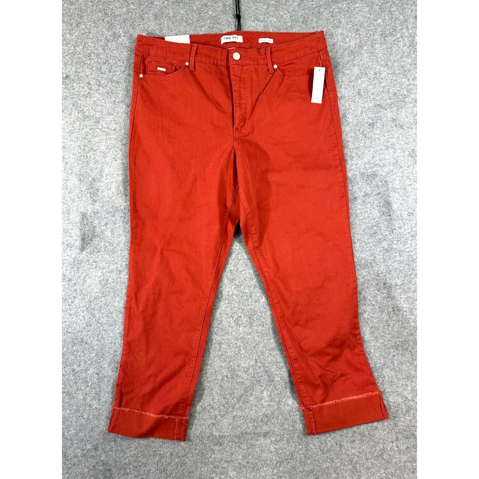 Nine West Nine West Gramercy Crop Pants Womens 16 Red Slim Fit Cropped Twill NWT Pockets Straight Leg Mid Rise Modern City Theme Boys Girls Mens Womens Size 38" / US 16 / IT 52 - 3 Thumbnail