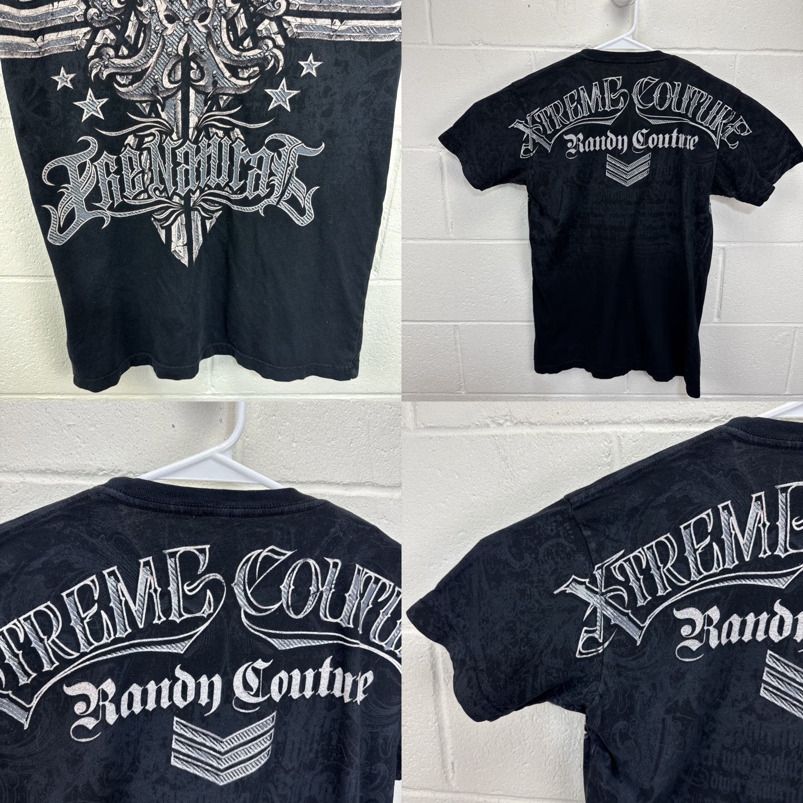 Affliction Affliction The Natural Xtreme Couture T Shirt M Black Logo Graphic Print Men Regular Size Medium Vintage No N/A Size US M / EU 48-50 / 2 - 8 Thumbnail