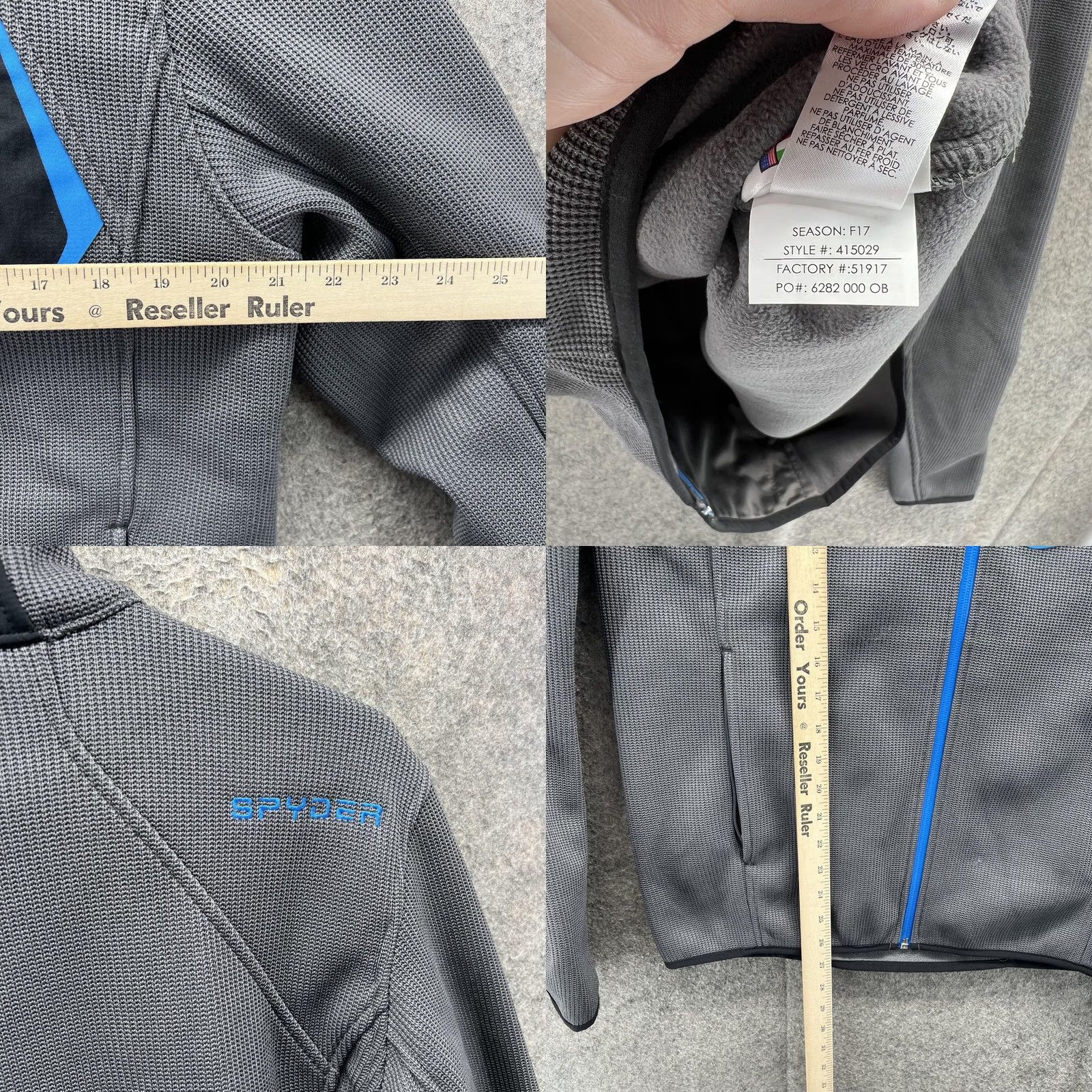 Spyder Spyder Jacket Mens Medium Gray Blue Full Zip Fleece Softshell Style 415029 Size US M / EU 48-50 / 2 - 8 Thumbnail