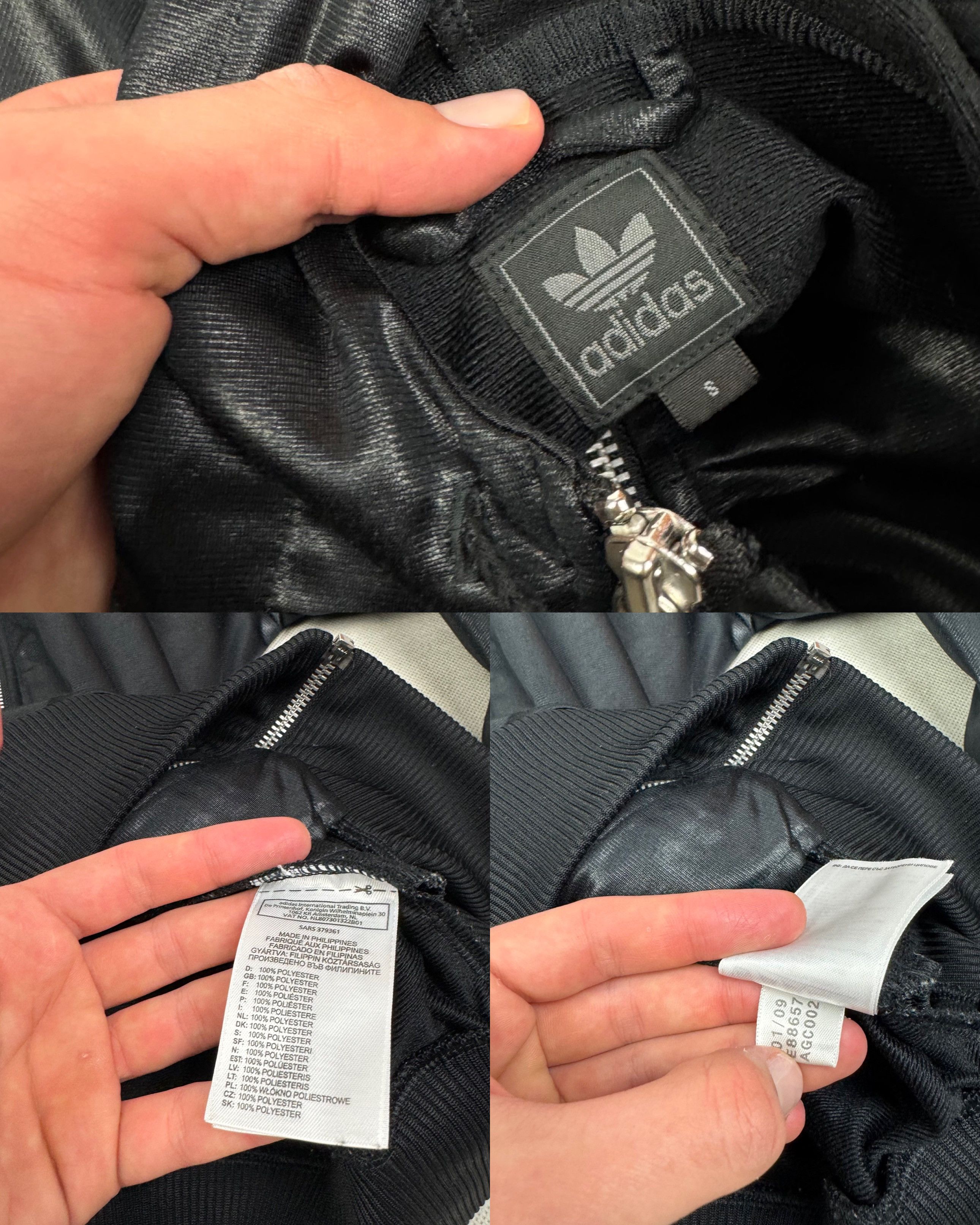 Adidas Adidas Chile 62 Women's Black White Track Top Jacket Small Size S / US 4 / IT 40 - 2 Thumbnail